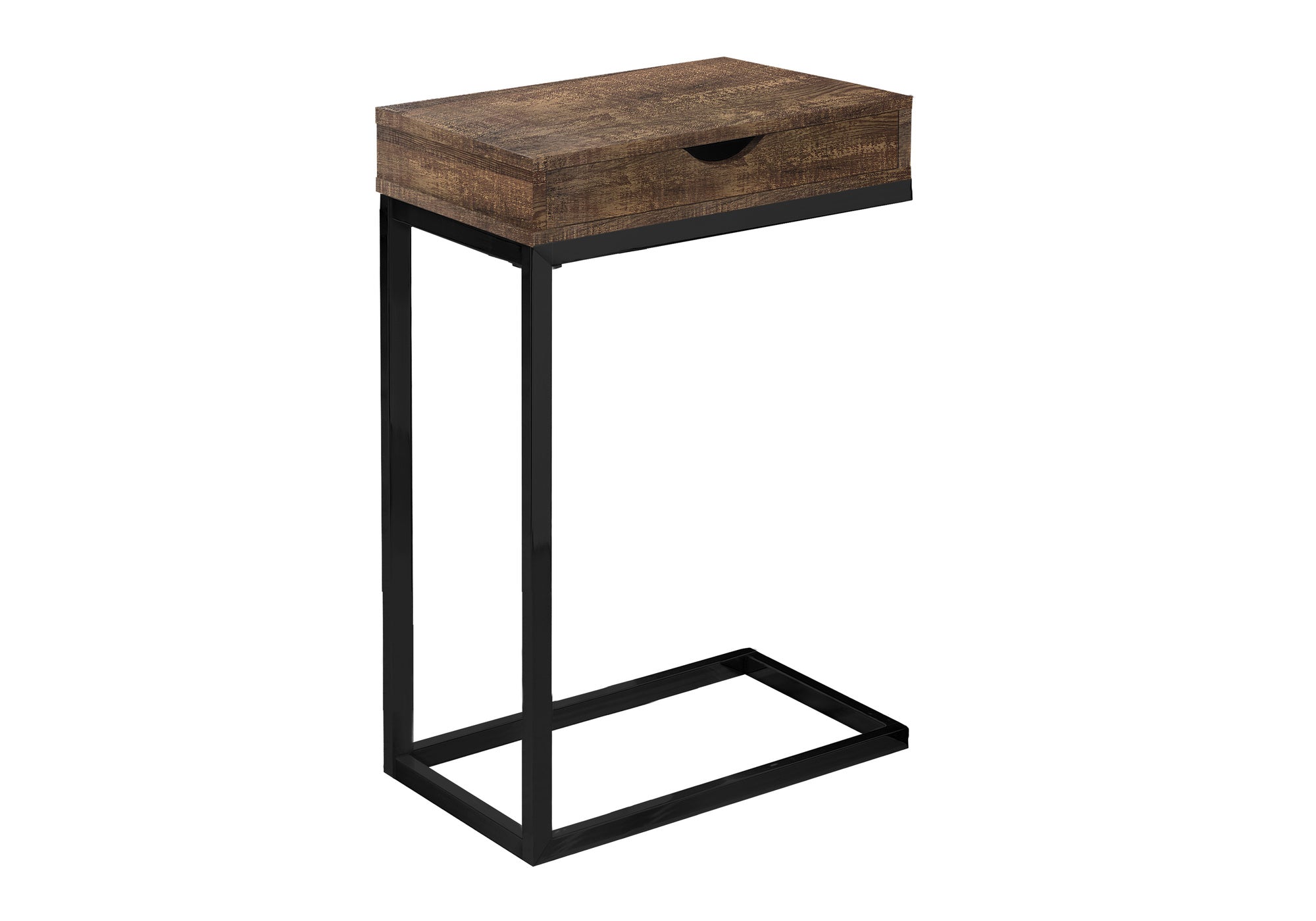 ACCENT TABLE - BROWN RECLAIMED WOOD-LOOK / BLACK / DRAWER #I 3406