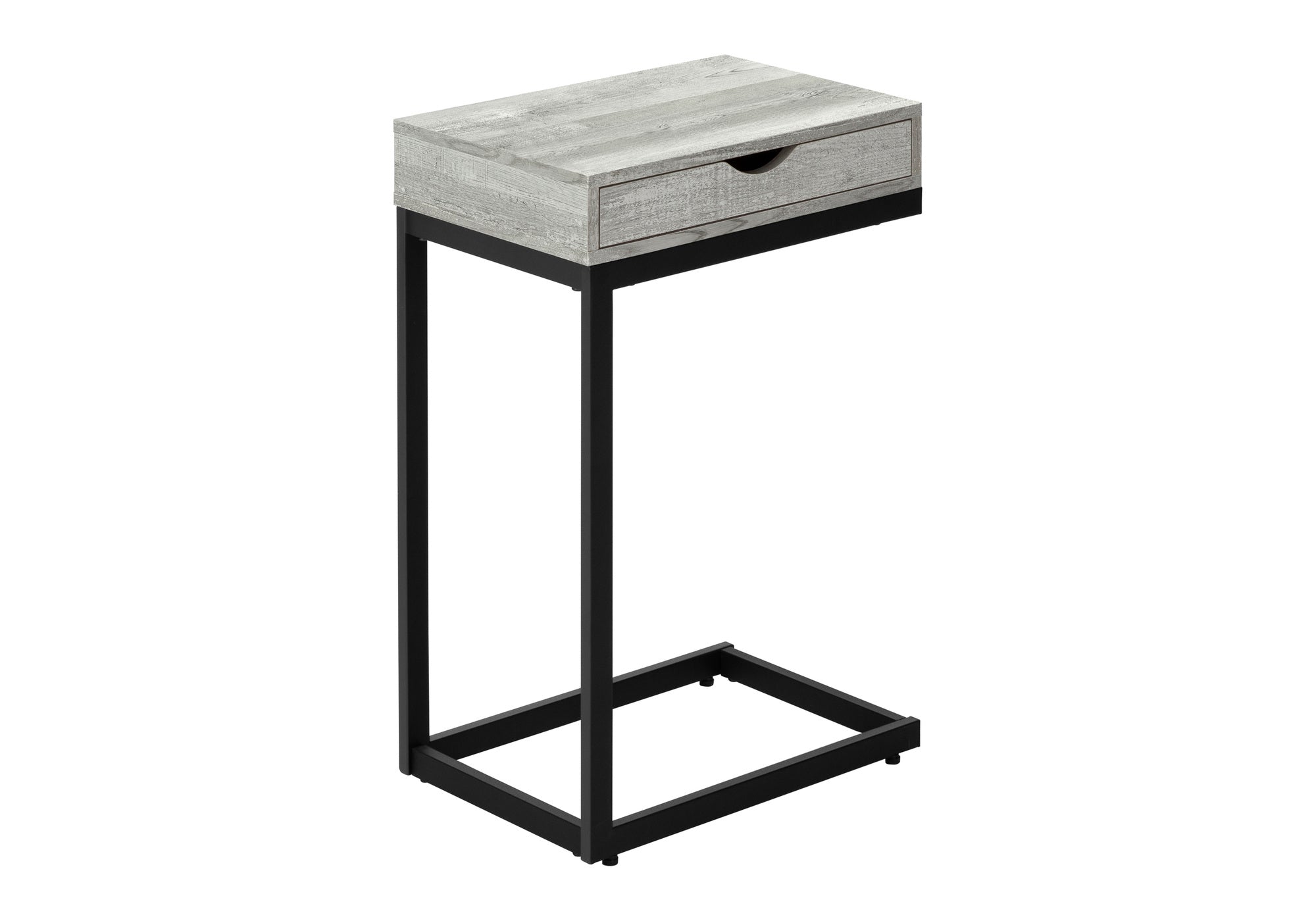 ACCENT TABLE - GREY RECLAIMED WOOD-LOOK / BLACK / DRAWER #I 3407