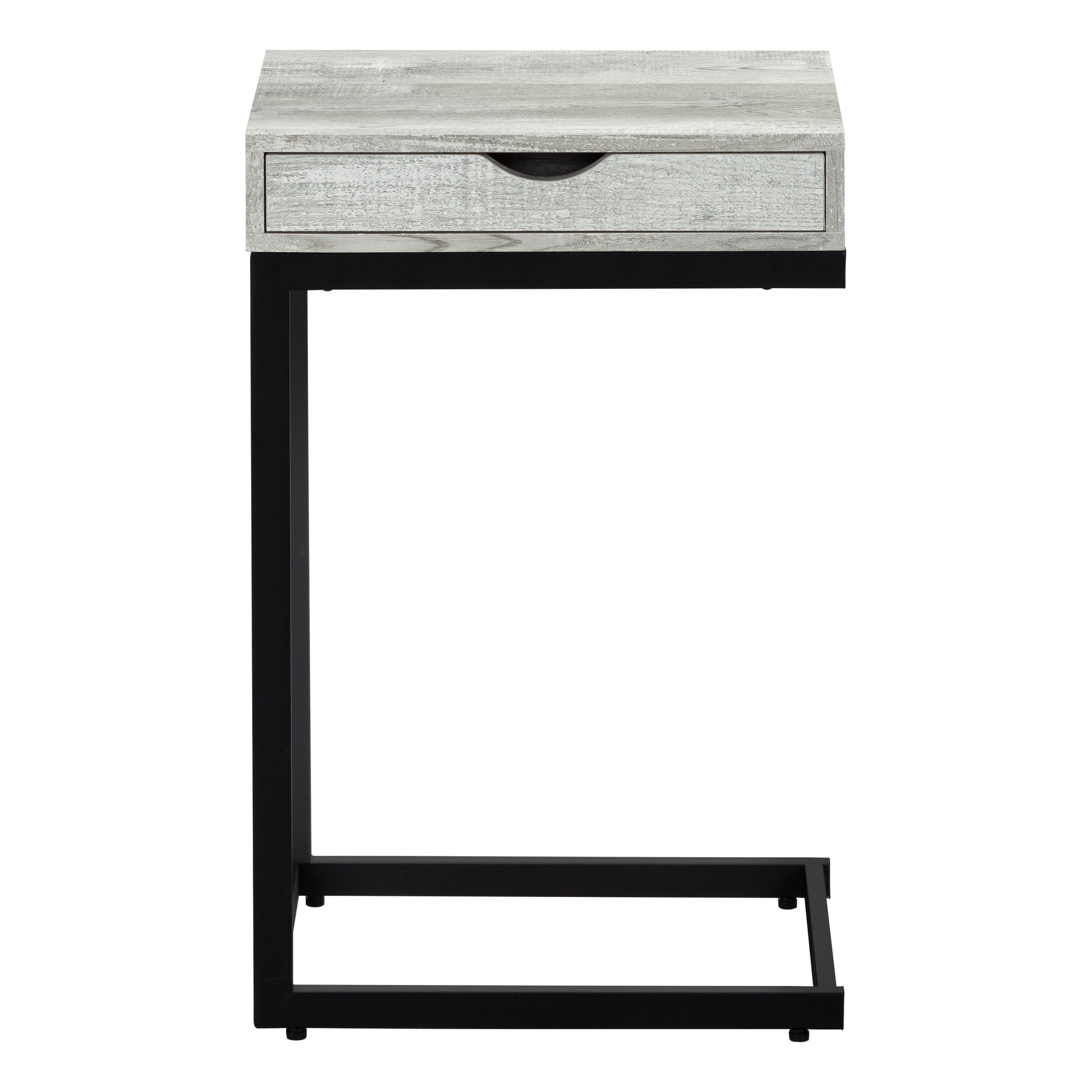 ACCENT TABLE - GREY RECLAIMED WOOD-LOOK / BLACK / DRAWER #I 3407