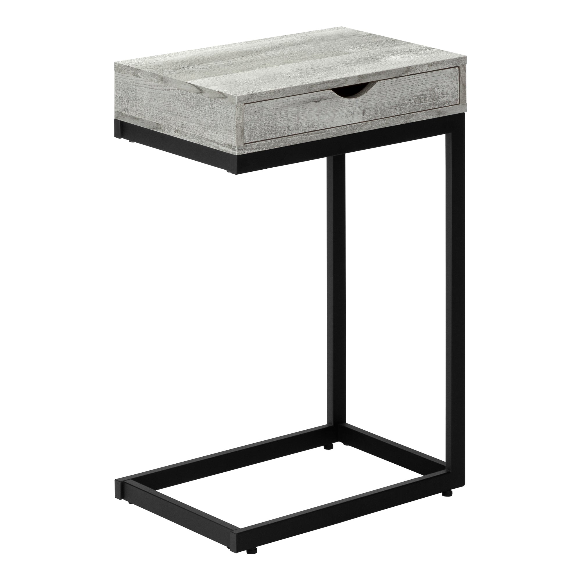 ACCENT TABLE - GREY RECLAIMED WOOD-LOOK / BLACK / DRAWER #I 3407