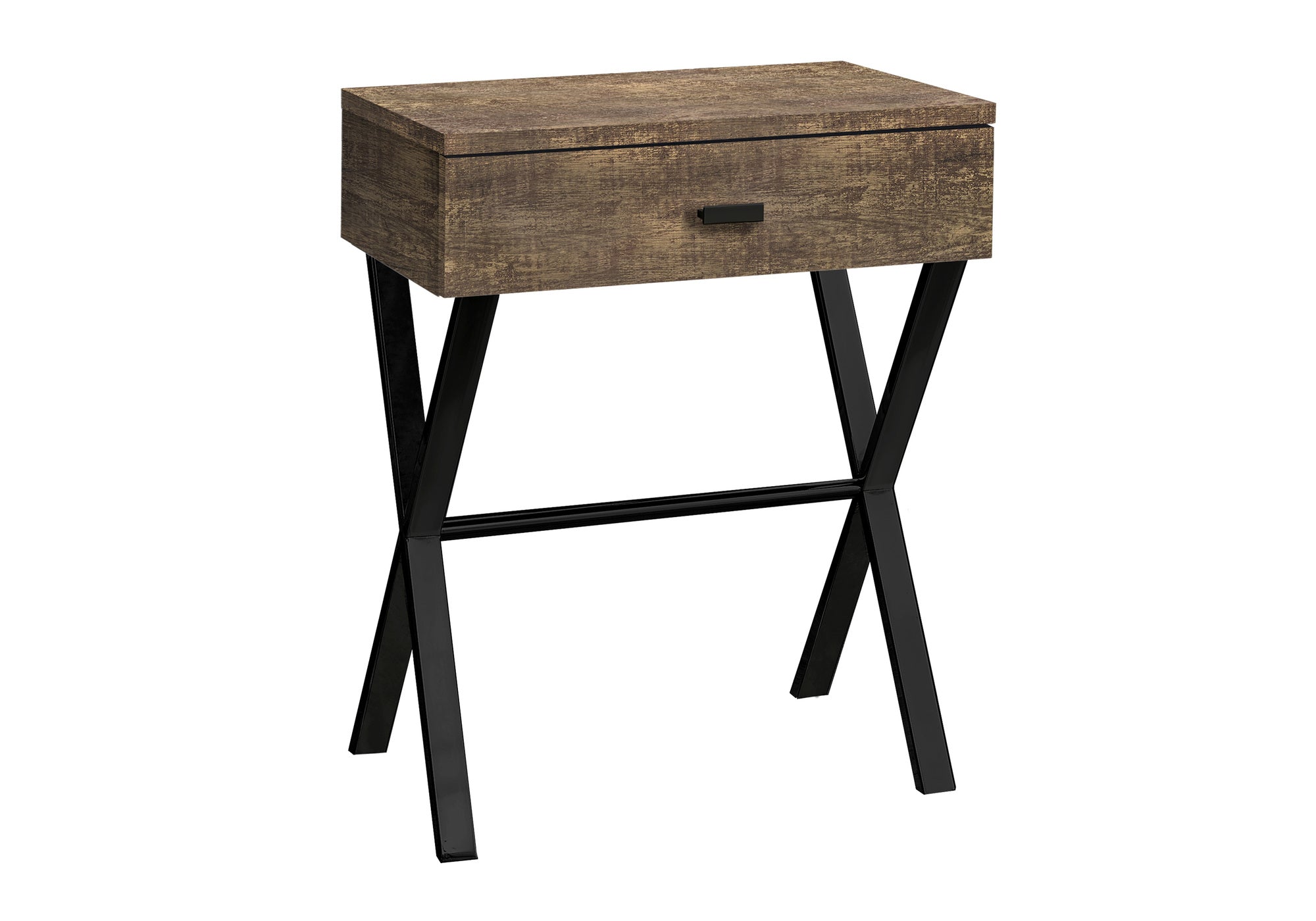 NIGHTSTAND - 24"H / BROWN RECLAIMED WOOD / BLACK METAL #I 3450