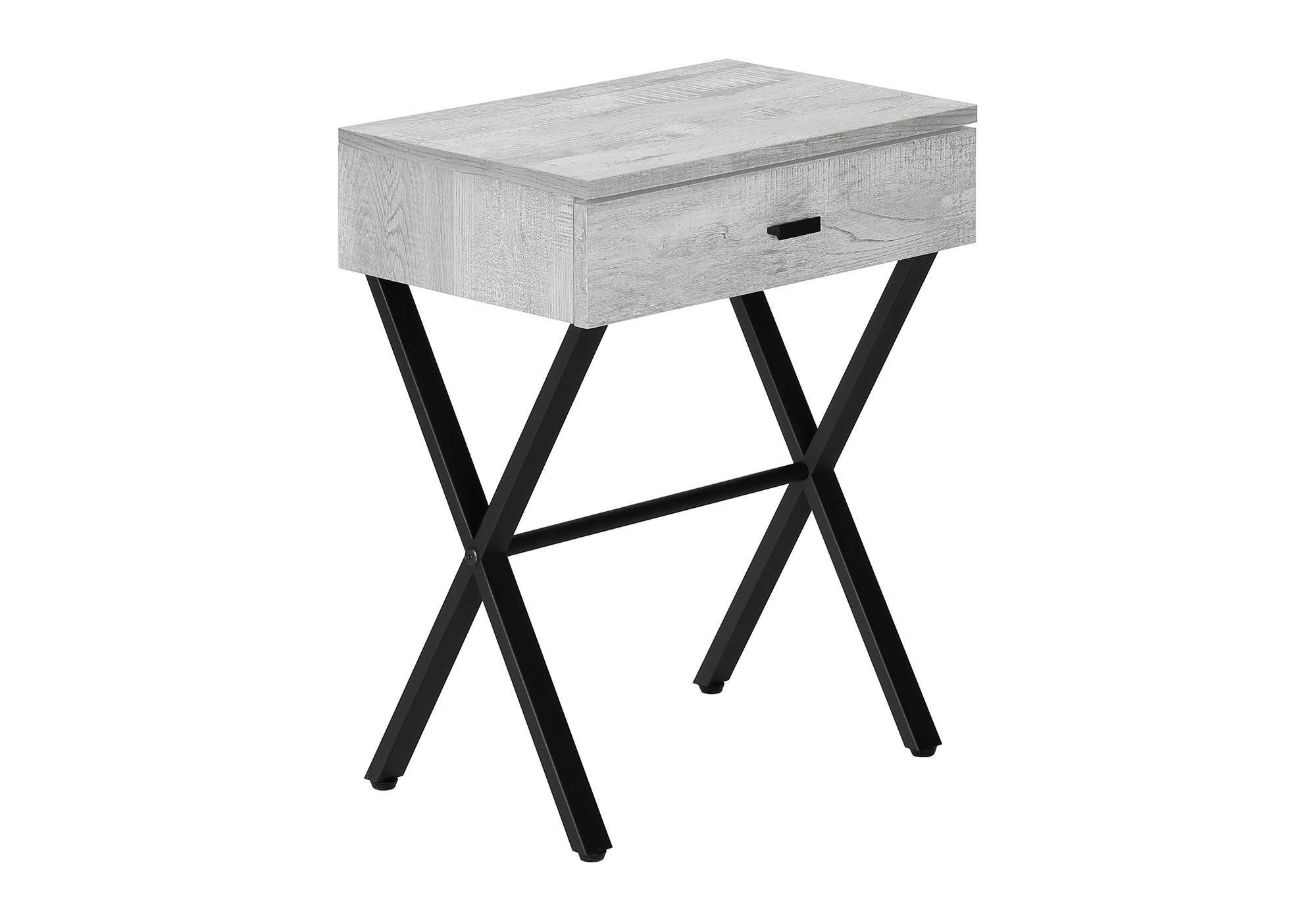 NIGHTSTAND - 24"H / GREY RECLAIMED WOOD / BLACK METAL #I 3451