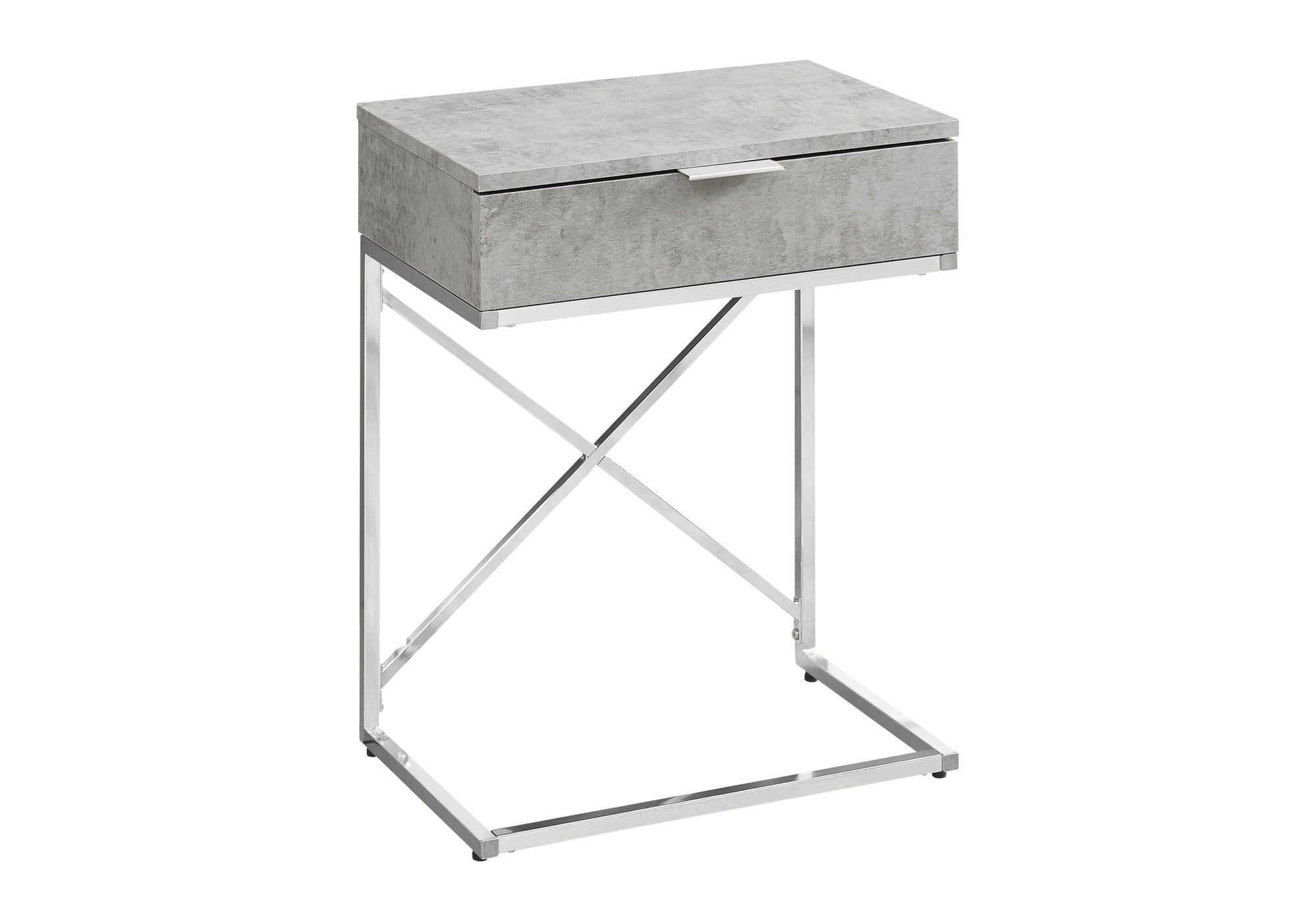 ACCENT TABLE - 24"H / GREY CEMENT / CHROME METAL #I 3471