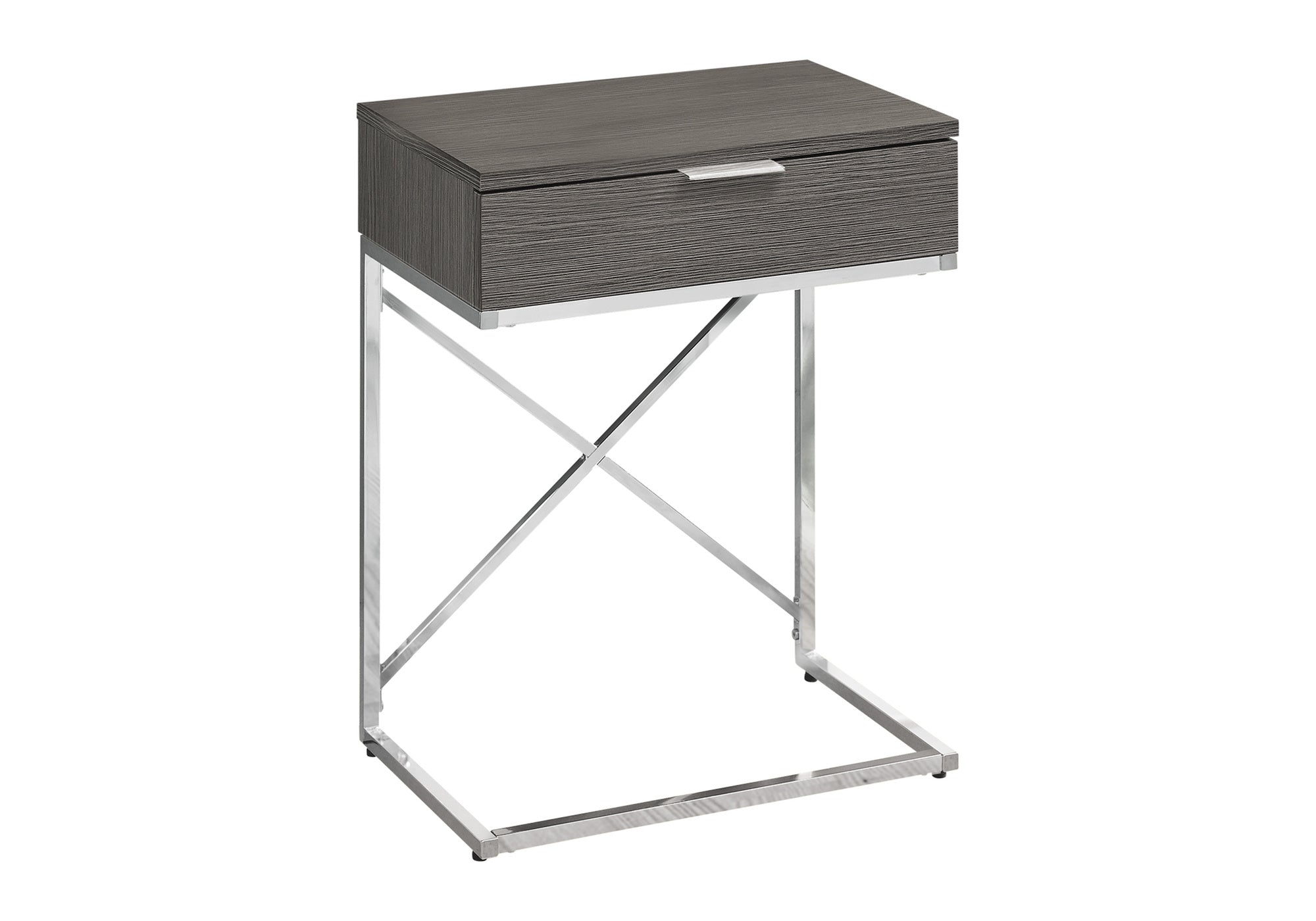 ACCENT TABLE - 24"H / GREY / CHROME METAL #I 3474