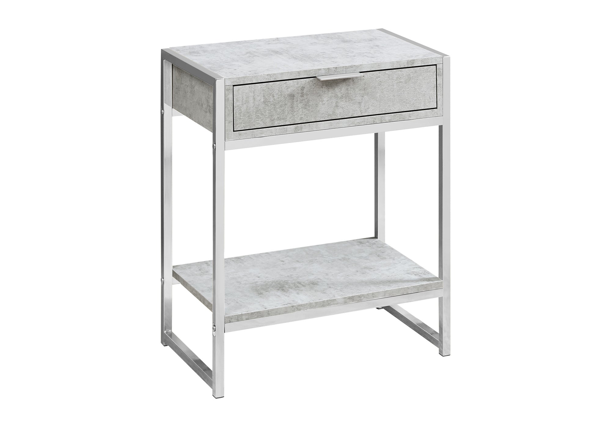 ACCENT TABLE - 24"H / GREY CEMENT / CHROME METAL #I 3481