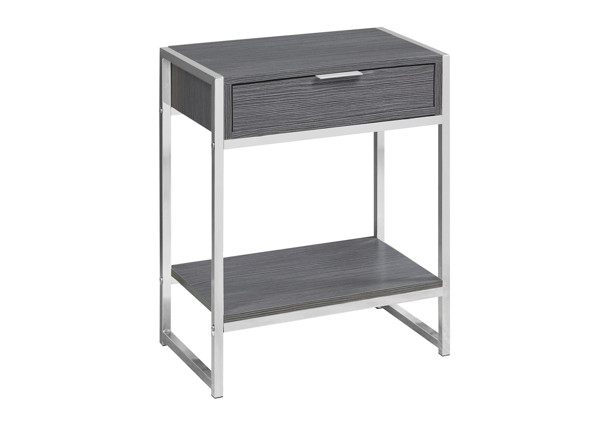 ACCENT TABLE - 24"H / GREY / CHROME METAL #I 3484