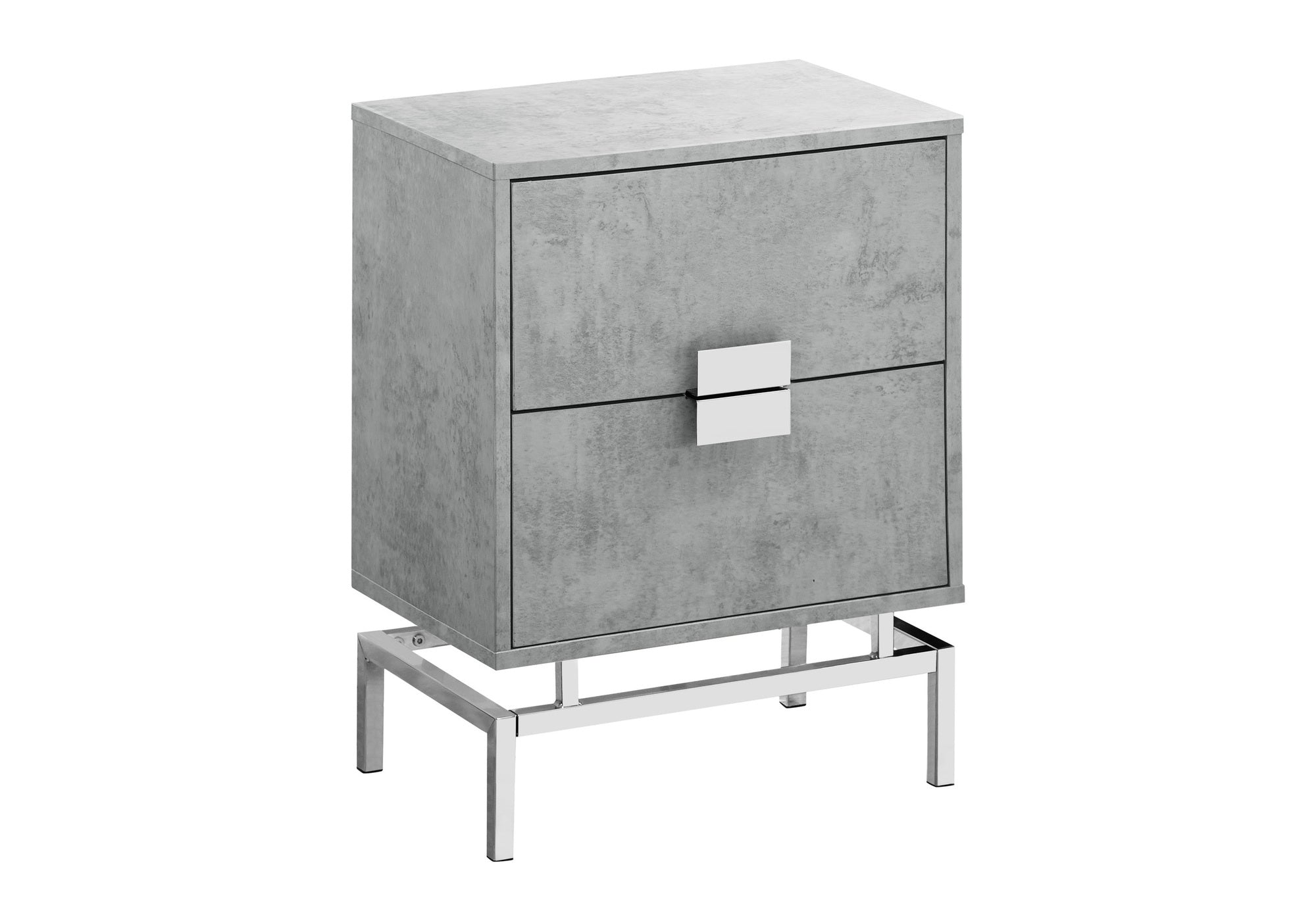 NIGHTSTAND - 24"H / GREY CEMENT / CHROME METAL #I 3491