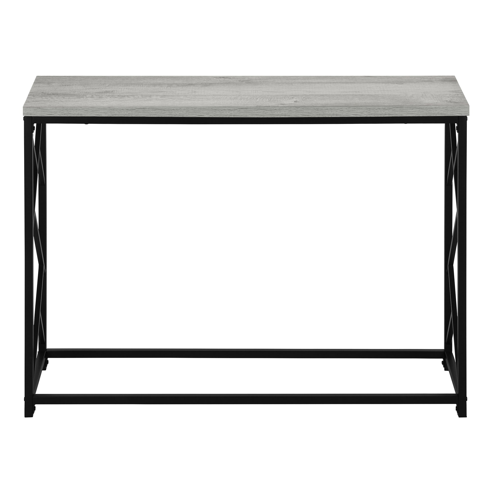 TABLE D'APPOINT - 44"L / CONSOLE D'ENTRÉE EN MÉTAL GRIS / NOIR #I 3532