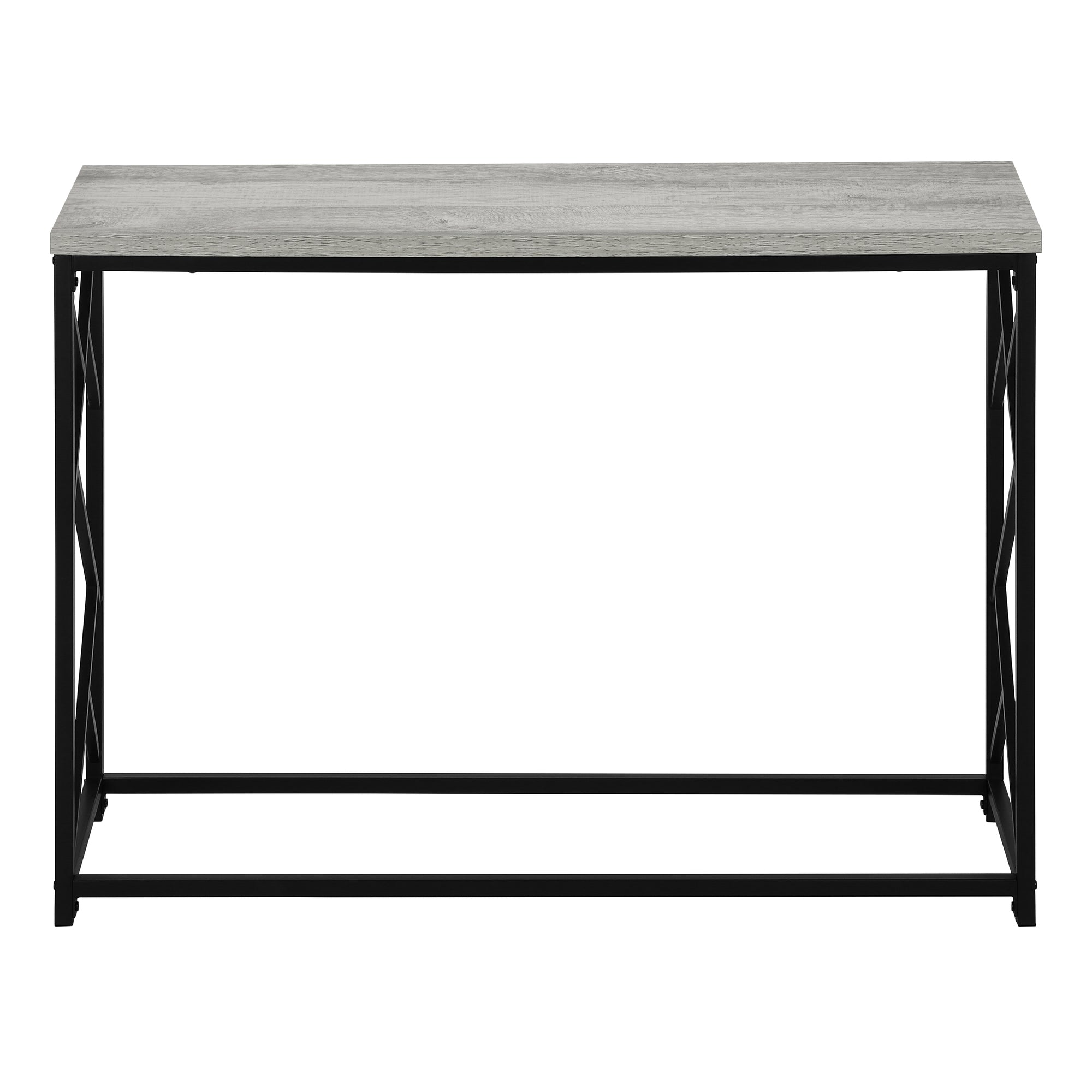 TABLE D'APPOINT - 44"L / CONSOLE D'ENTRÉE EN MÉTAL GRIS / NOIR #I 3532