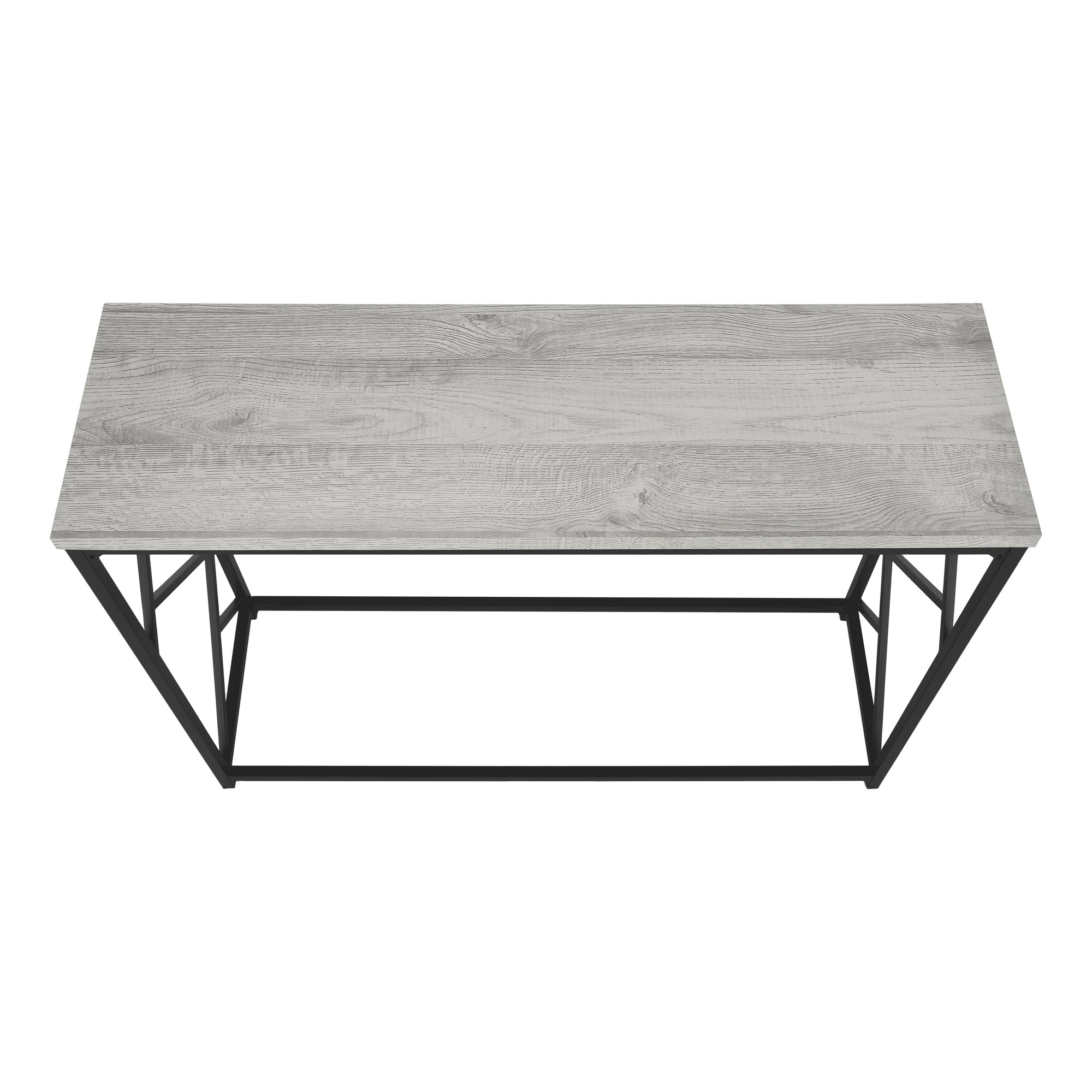 TABLE D'APPOINT - 44"L / CONSOLE D'ENTRÉE EN MÉTAL GRIS / NOIR #I 3532