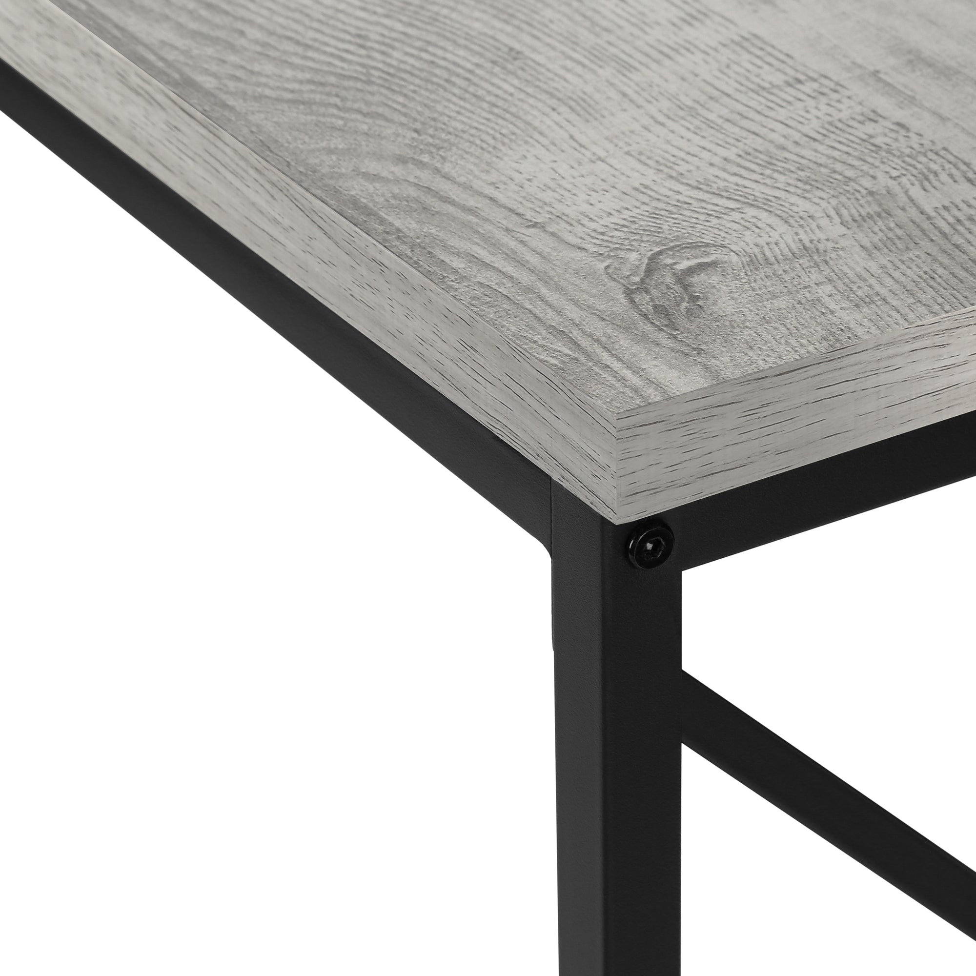 TABLE D'APPOINT - 44"L / CONSOLE D'ENTRÉE EN MÉTAL GRIS / NOIR #I 3532