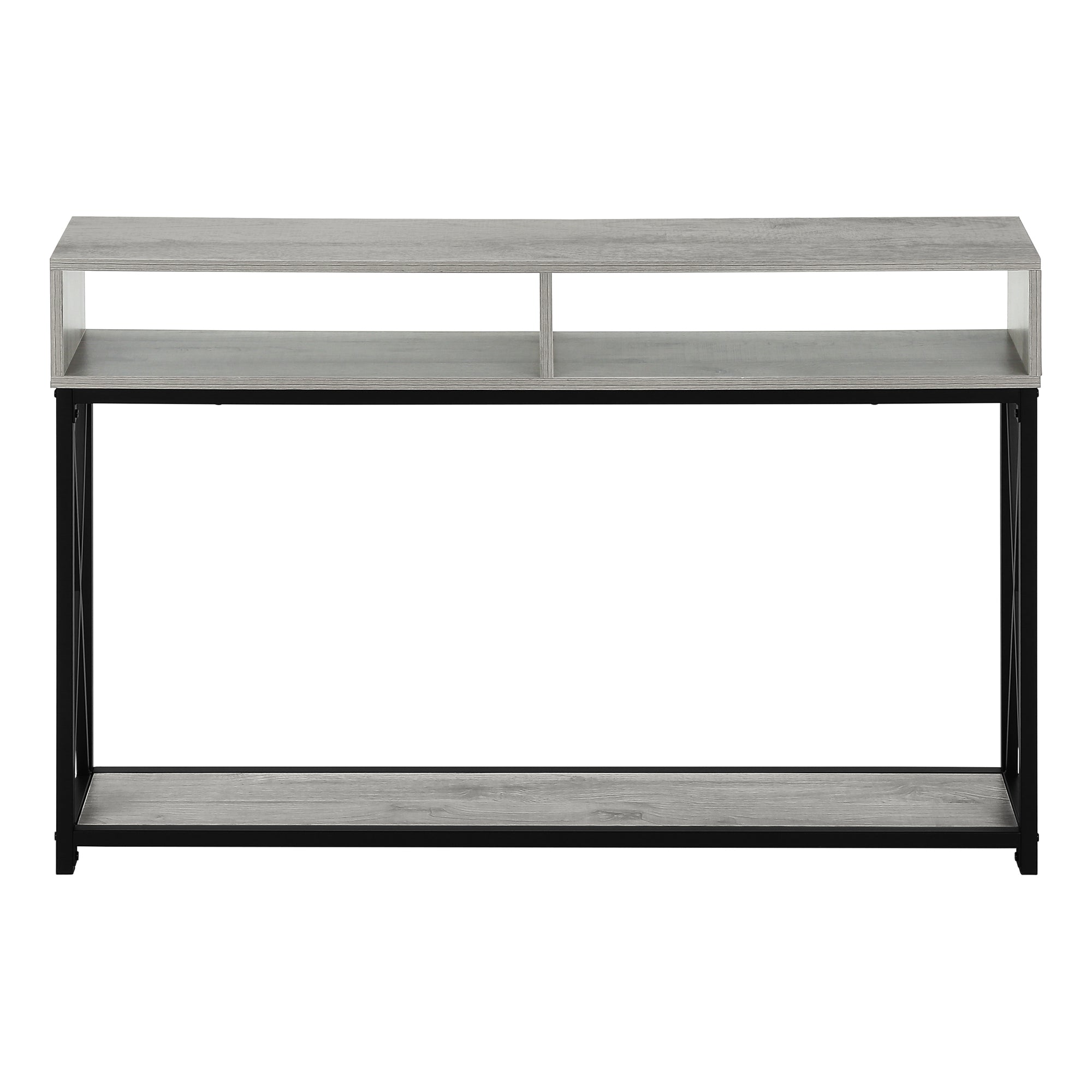 ACCENT TABLE - 48"L / GREY / BLACK METAL HALL CONSOLE #I 3572