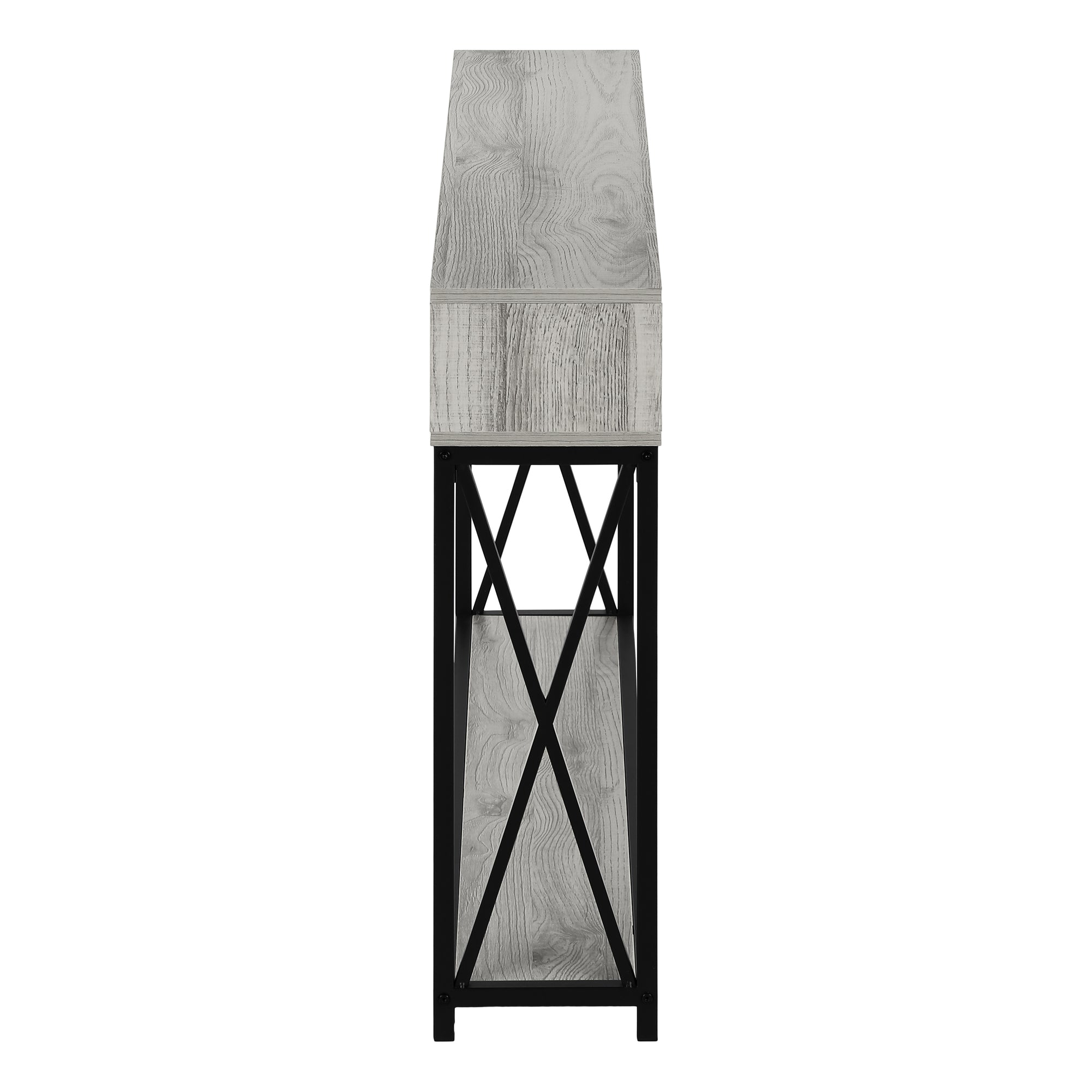 ACCENT TABLE - 48"L / GREY / BLACK METAL HALL CONSOLE #I 3572