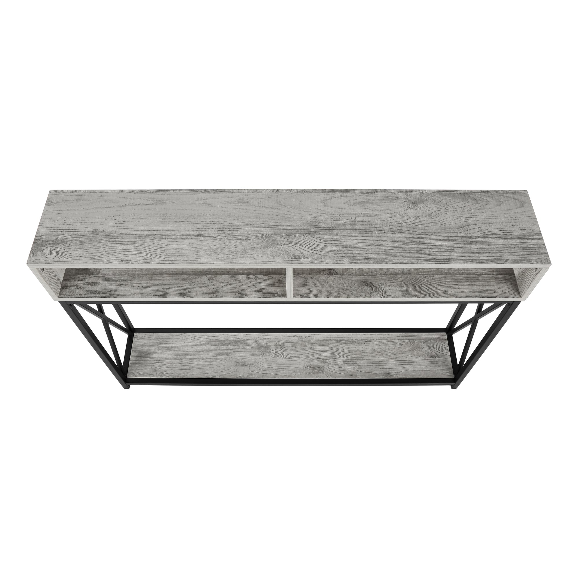 ACCENT TABLE - 48"L / GREY / BLACK METAL HALL CONSOLE #I 3572