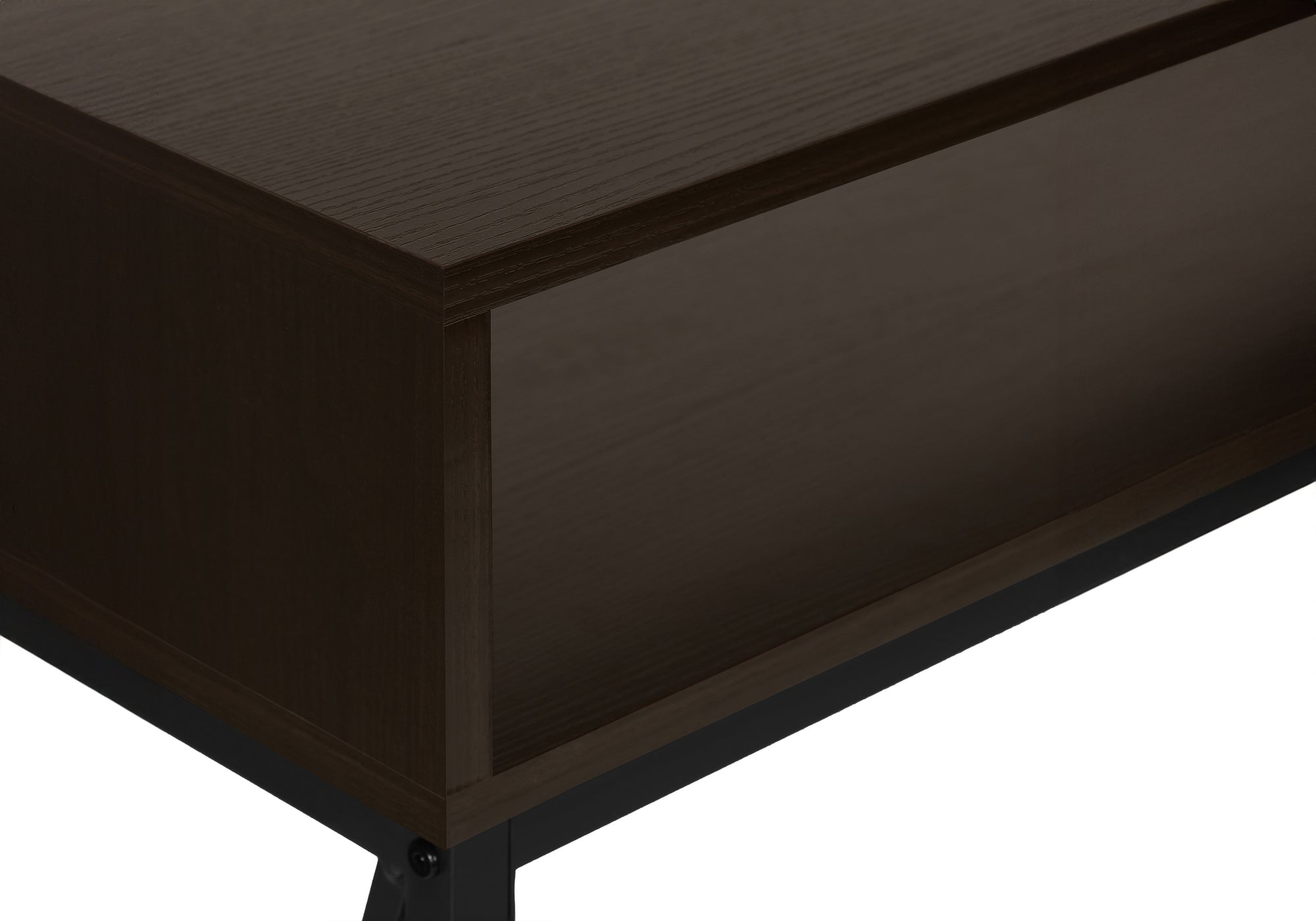 ACCENT TABLE - 48"L / ESPRESSO / BLACK METAL HALL CONSOLE #I 3574