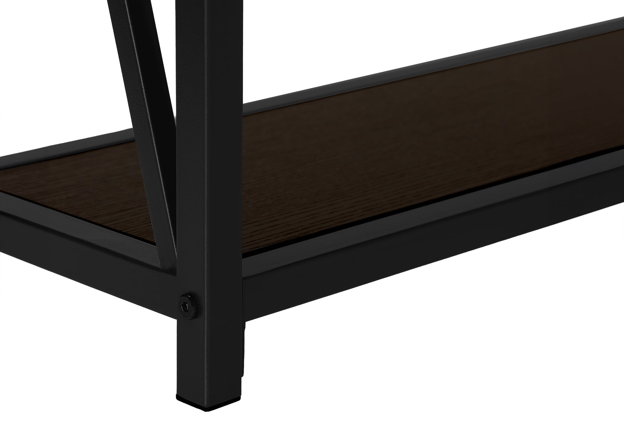 ACCENT TABLE - 48"L / ESPRESSO / BLACK METAL HALL CONSOLE #I 3574