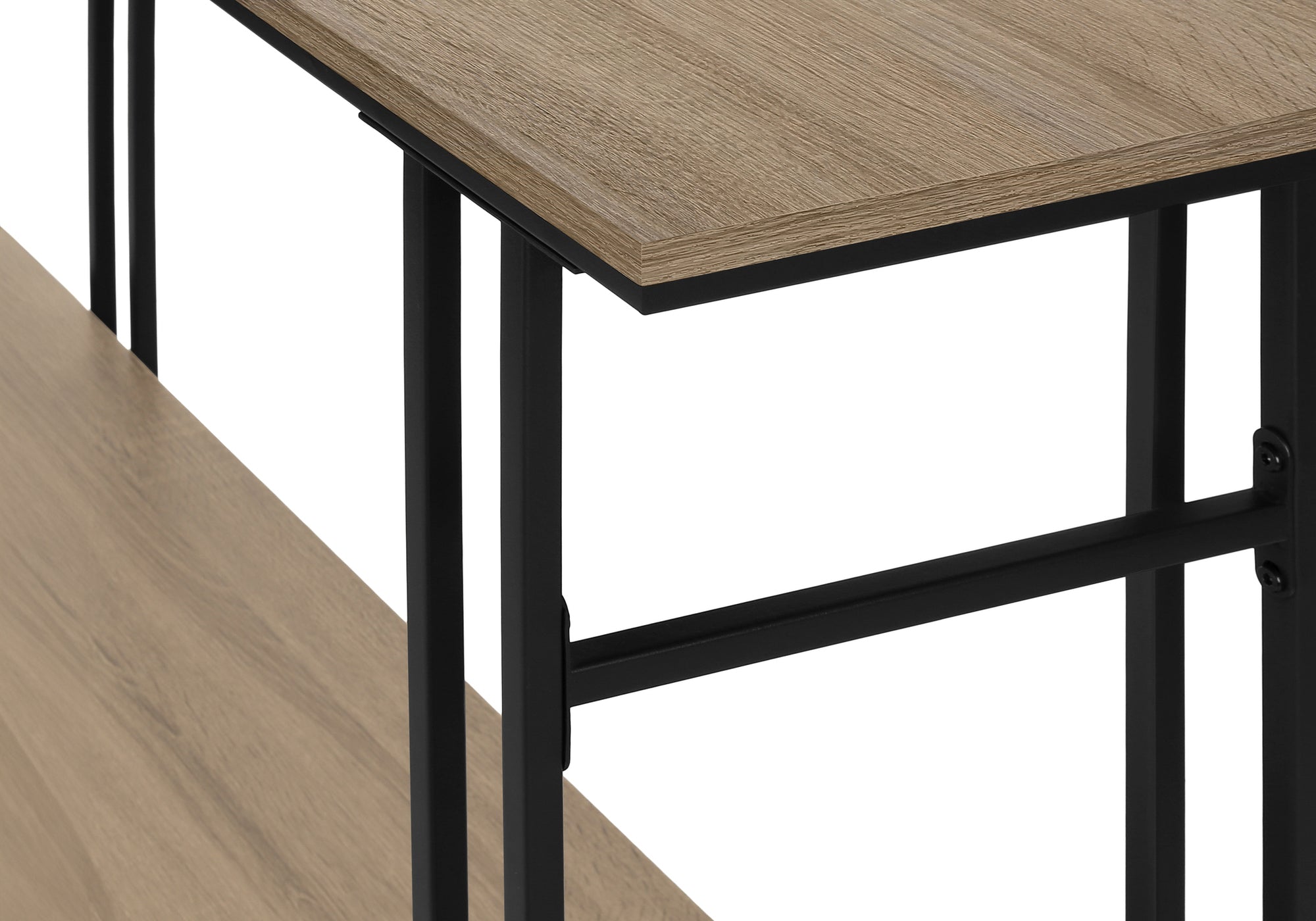 TABLE D'APPOINT - 48"L / CONSOLE D'ENTRÉE EN MÉTAL TAUPE / NOIR #I 3577