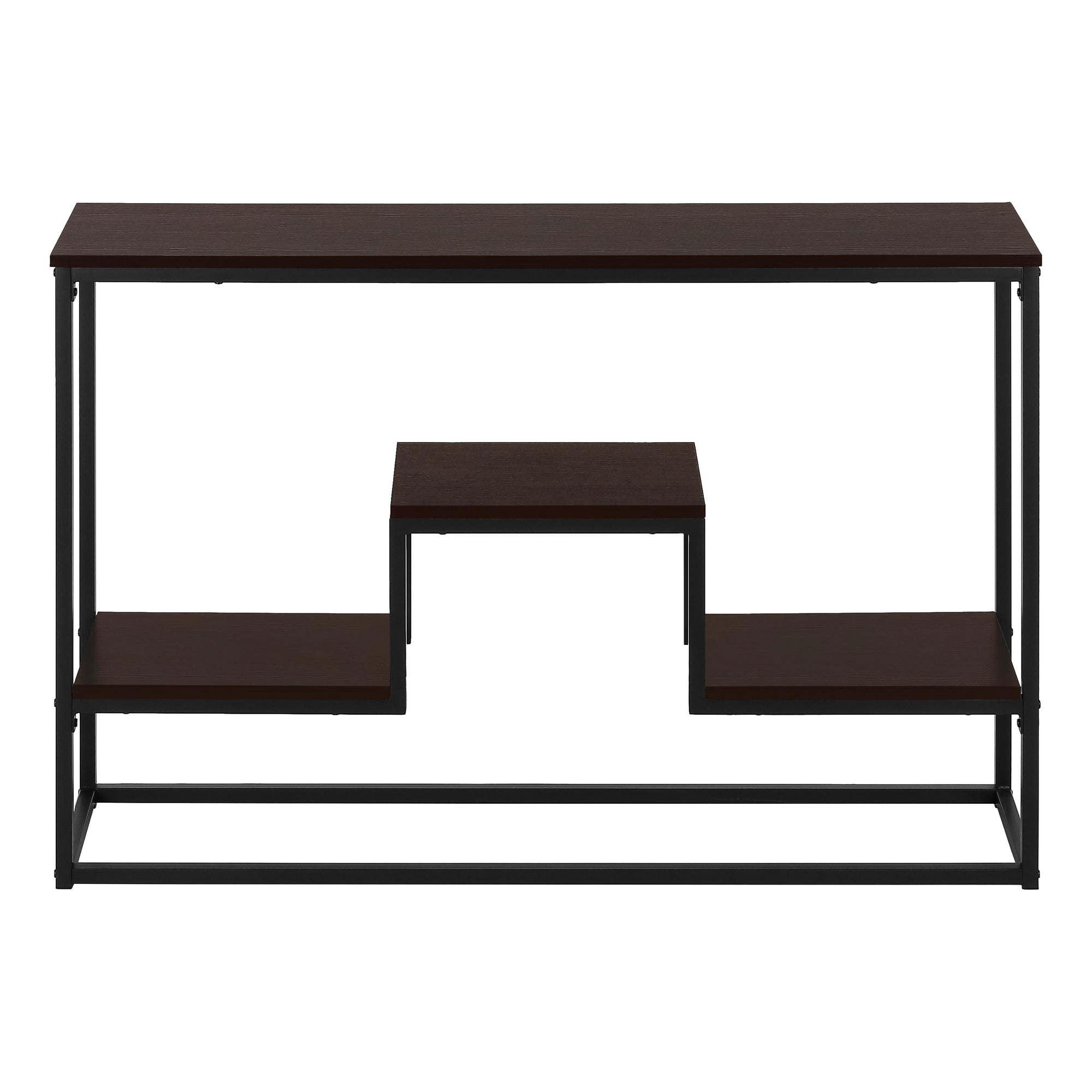 ACCENT TABLE - 48"L / ESPRESSO / BLACK METAL HALL CONSOLE #I 3582