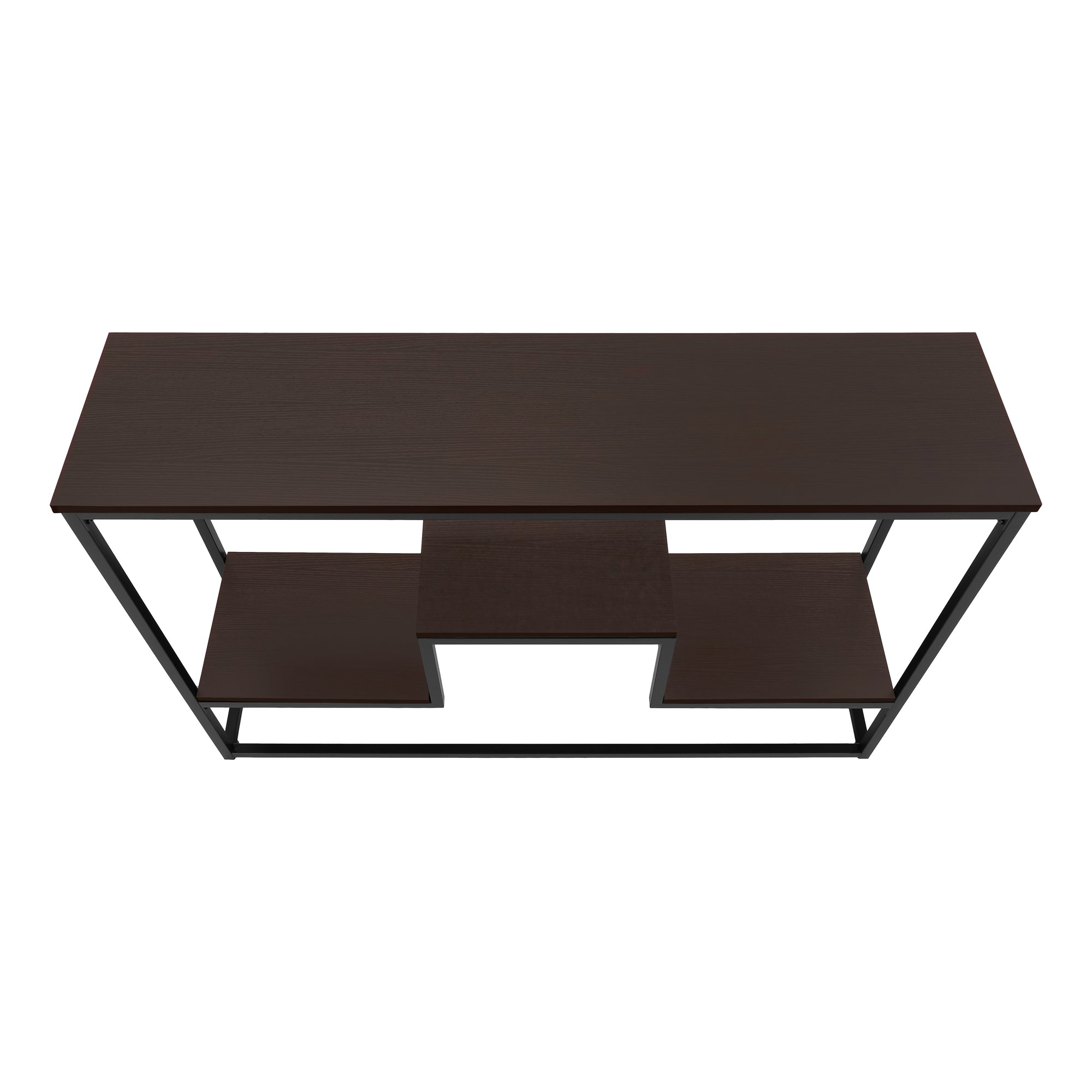 ACCENT TABLE - 48"L / ESPRESSO / BLACK METAL HALL CONSOLE #I 3582