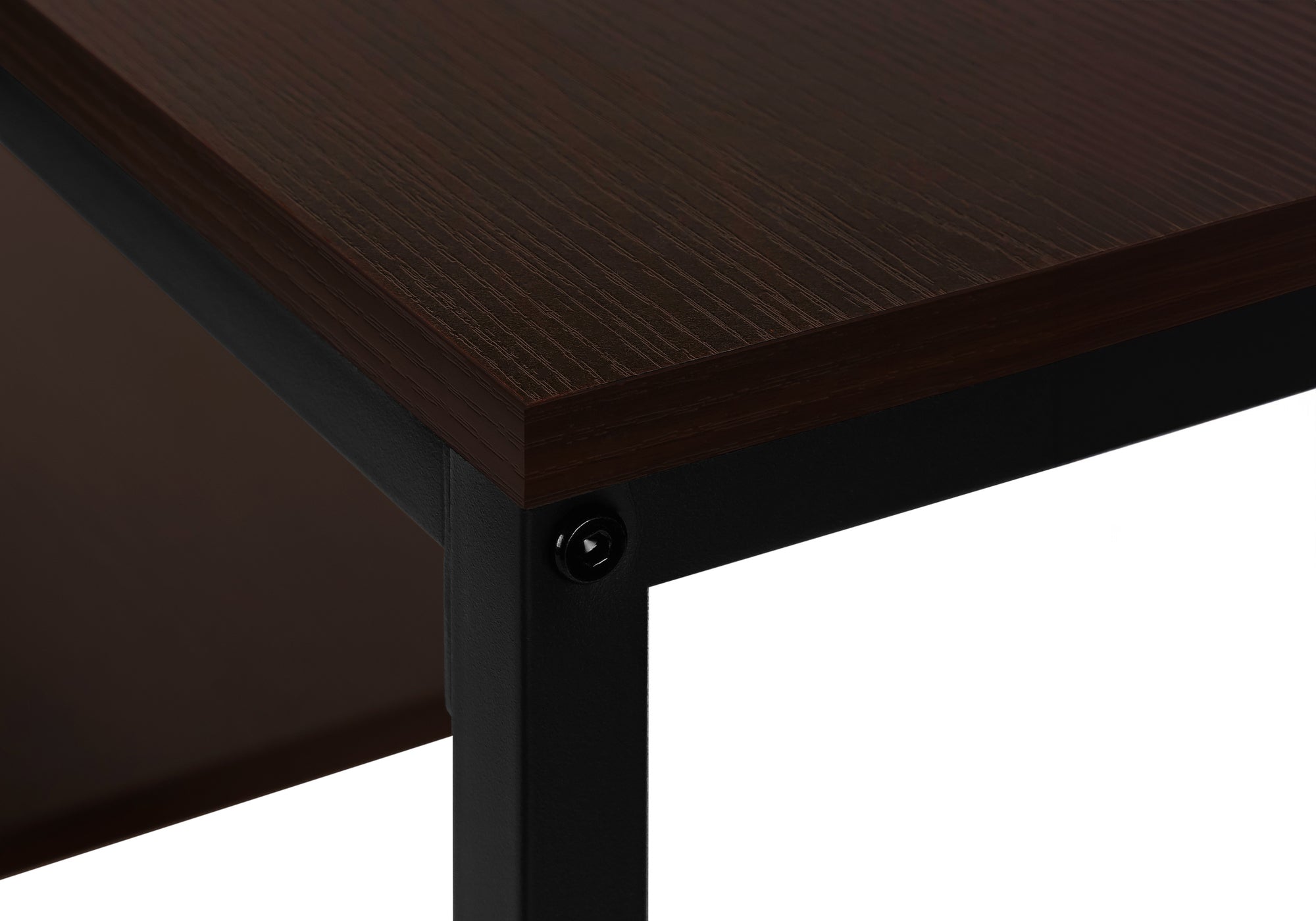 ACCENT TABLE - 48"L / ESPRESSO / BLACK METAL HALL CONSOLE #I 3582