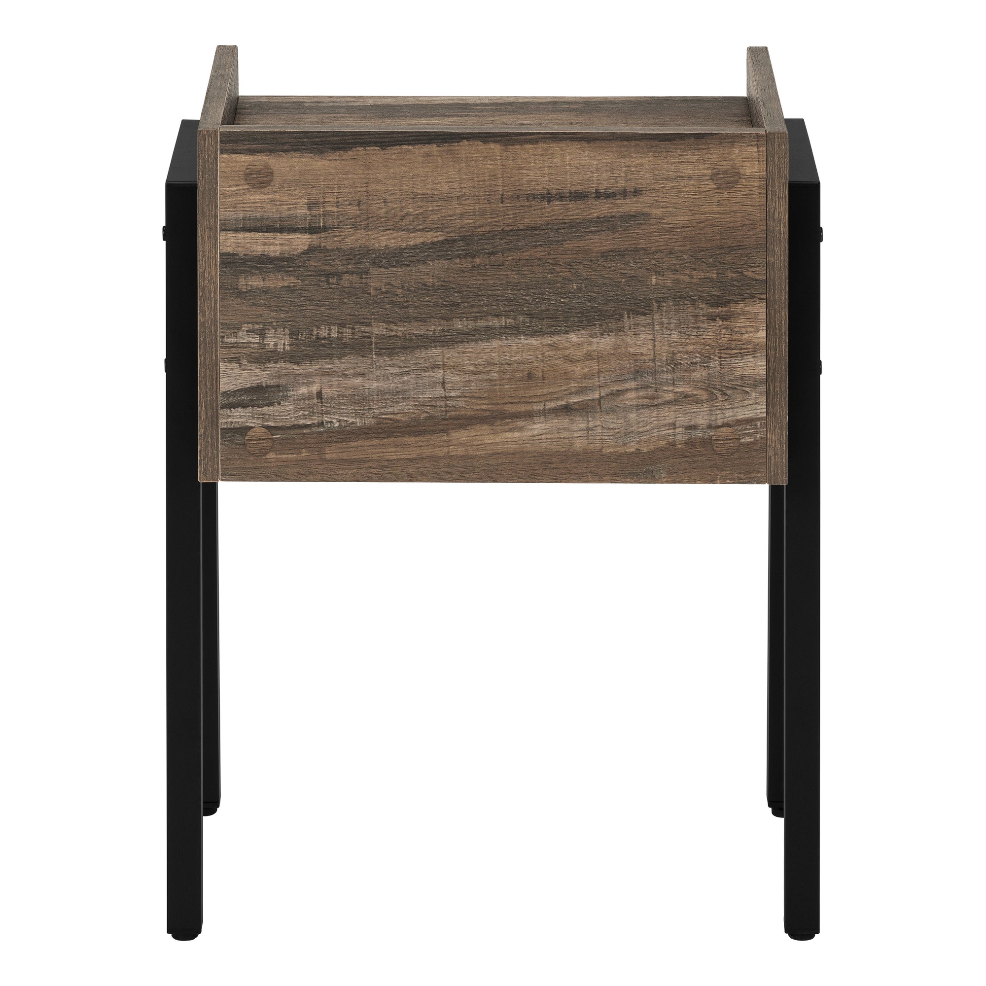 TABLE D'APPOINT - 23"H / ASPECT RÉCUPÉRÉ BRUN / MÉTAL NOIR #I 3583