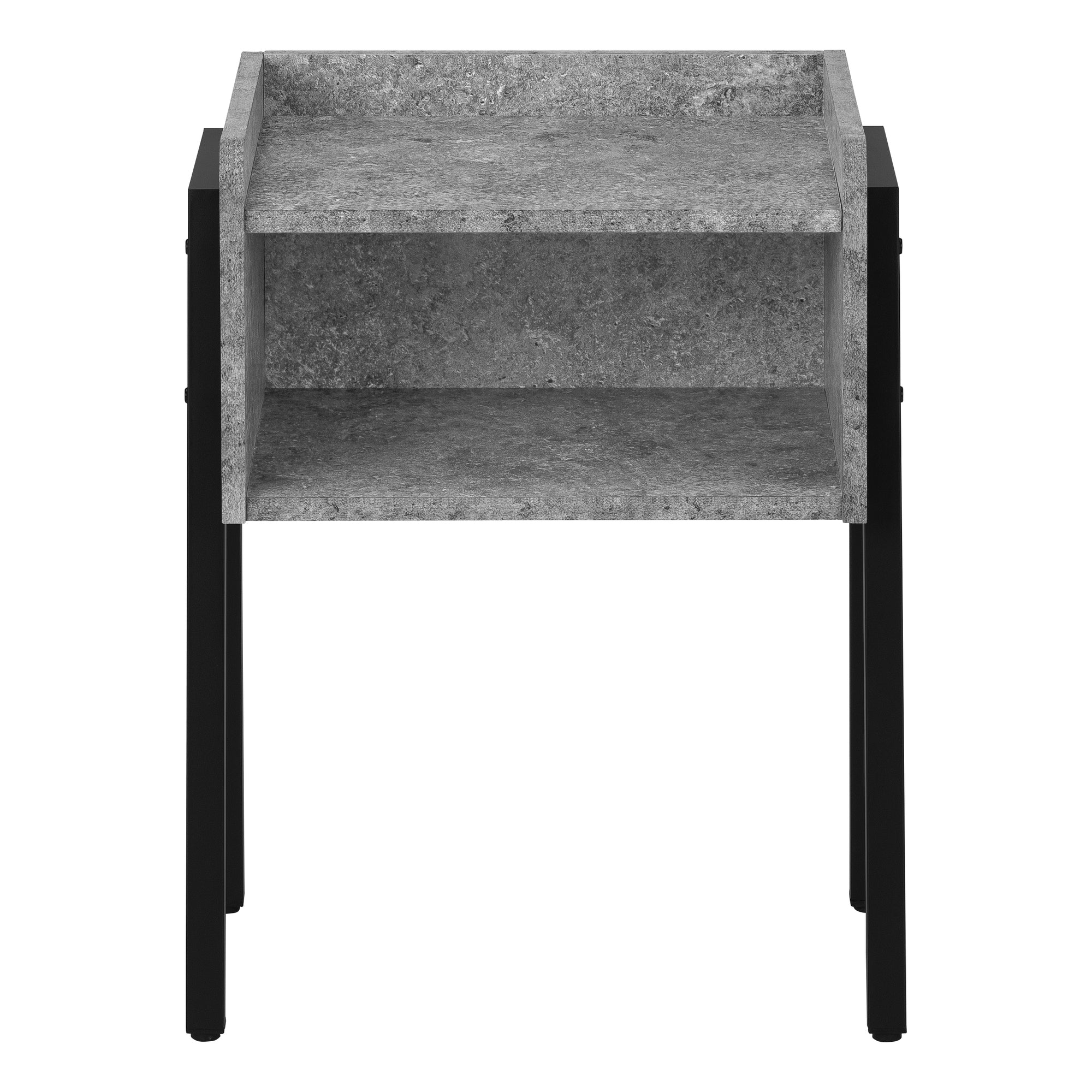 TABLE D'APPOINT - 23"H / ASPECT PIERRE GRISE / MÉTAL NOIR #I 3584