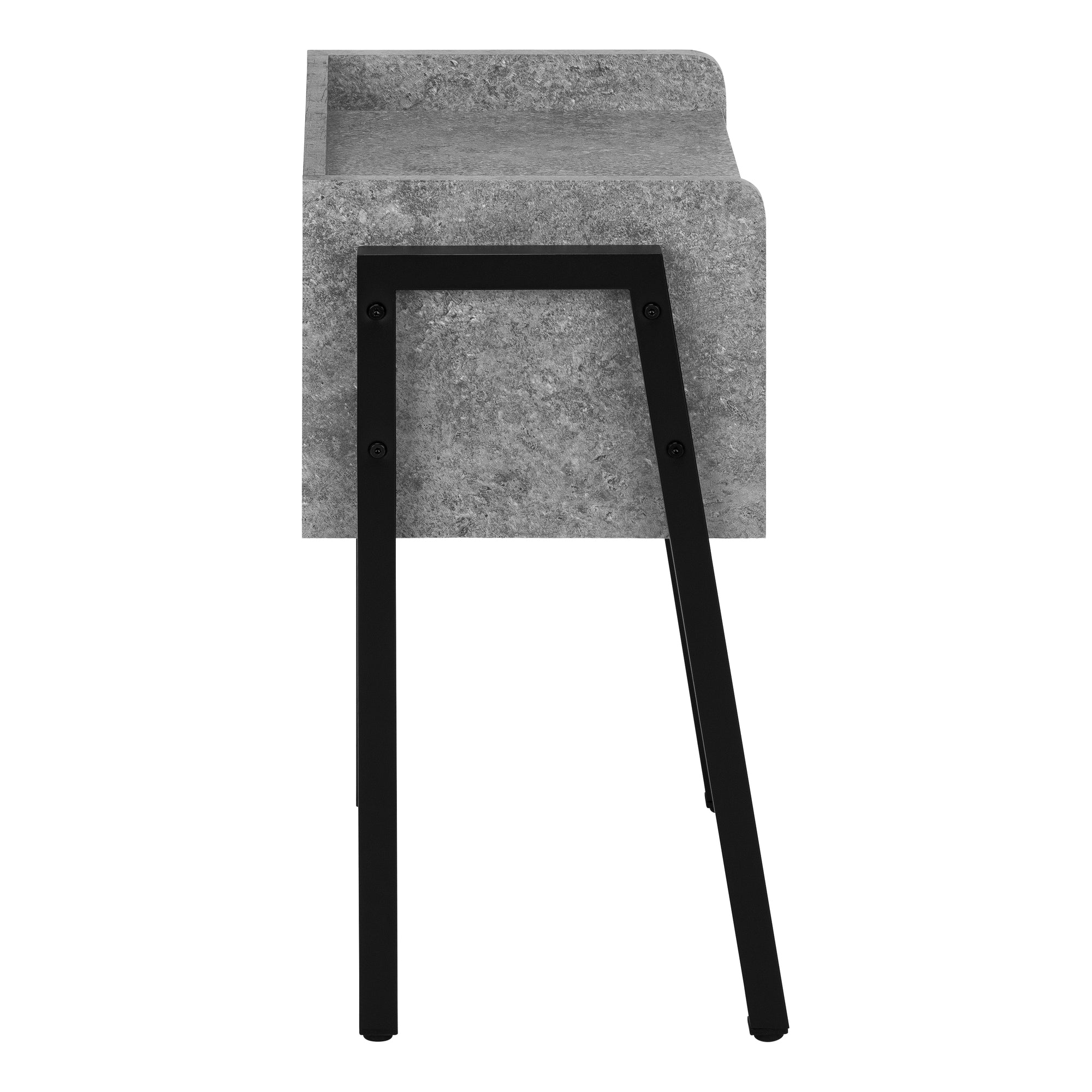 TABLE D'APPOINT - 23"H / ASPECT PIERRE GRISE / MÉTAL NOIR #I 3584