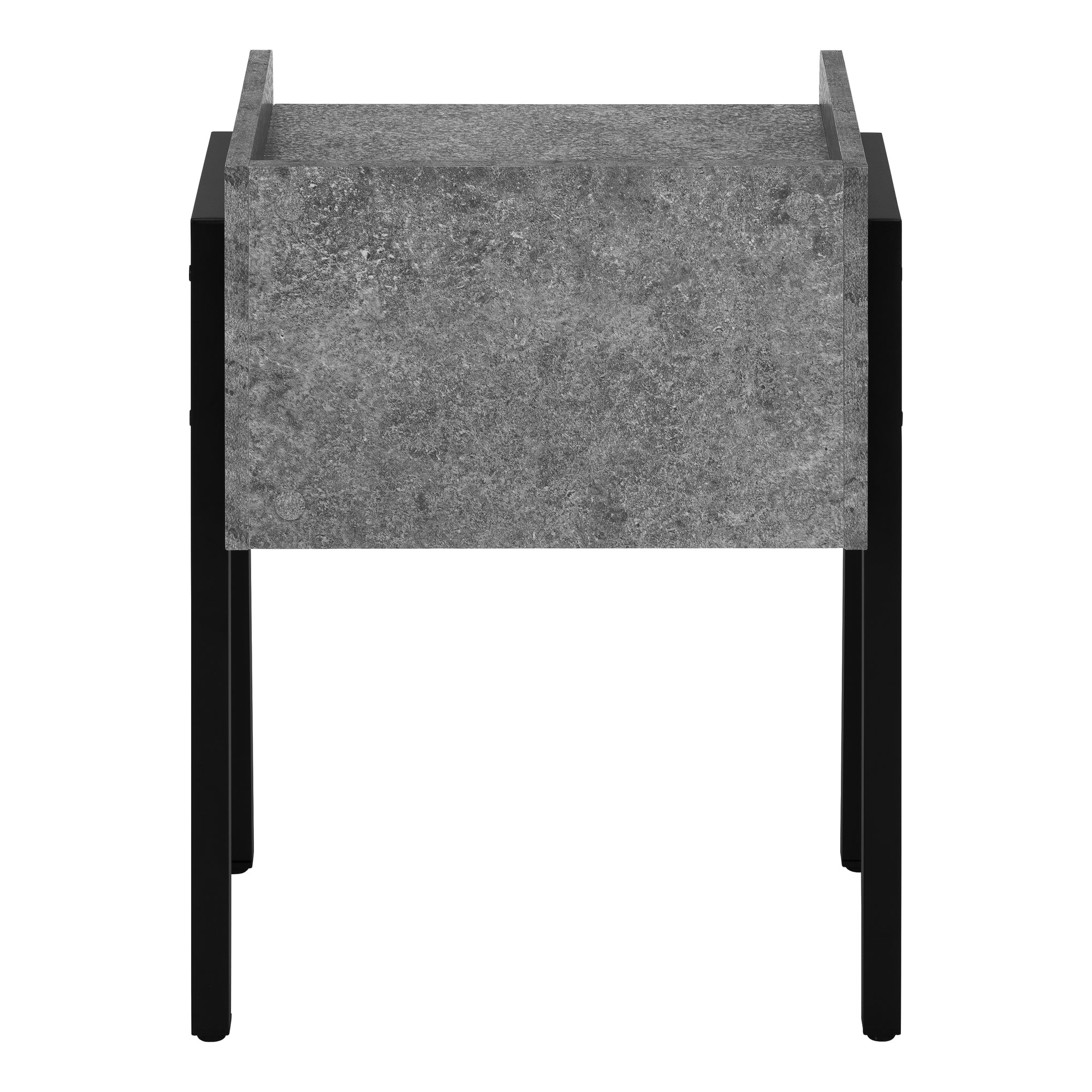 TABLE D'APPOINT - 23"H / ASPECT PIERRE GRISE / MÉTAL NOIR #I 3584