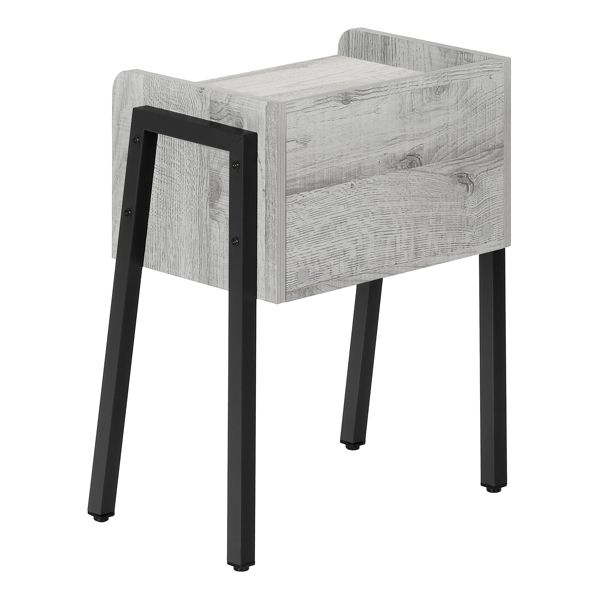 TABLE D'APPOINT - 23"H / GRIS / MÉTAL NOIR #I 3591