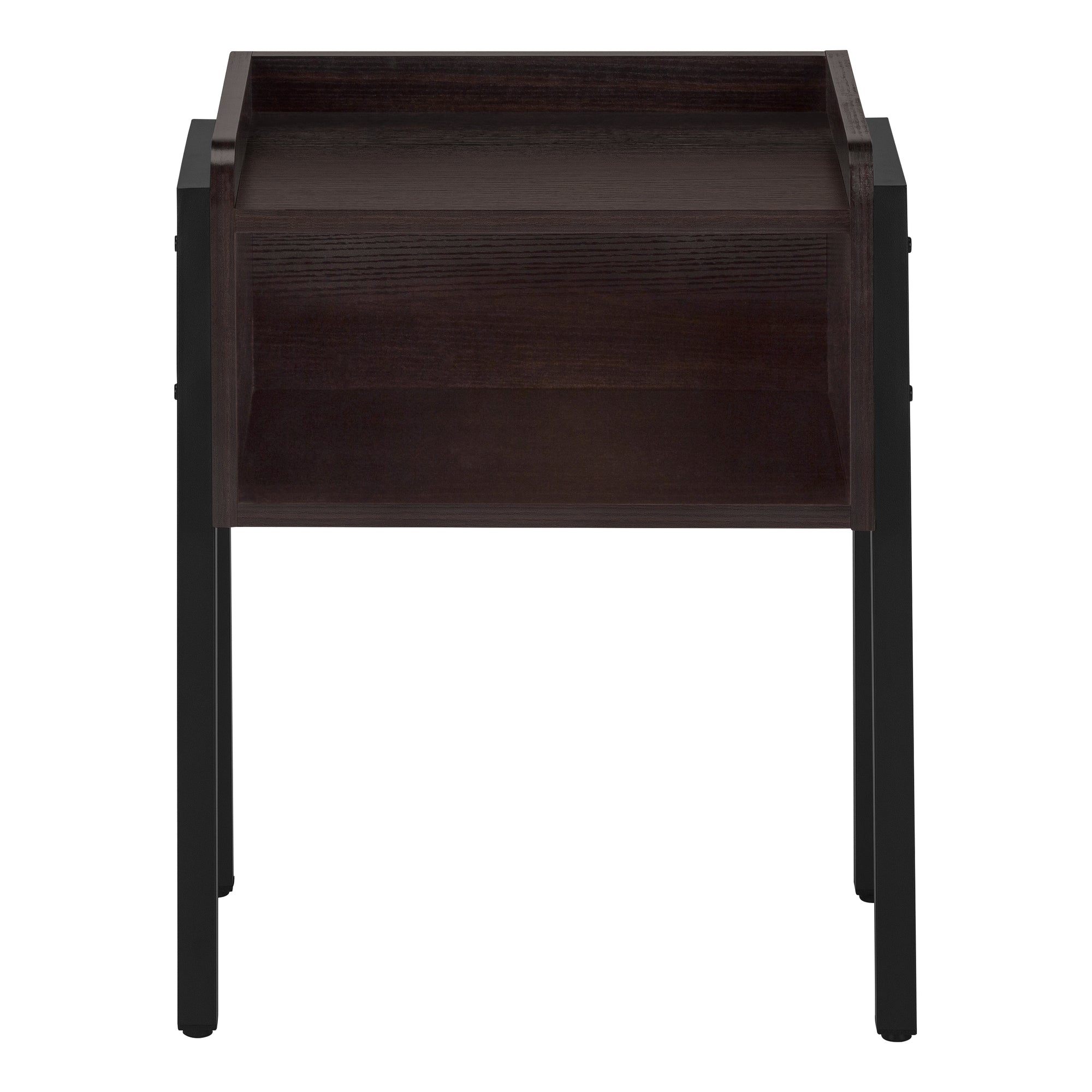 TABLE D'APPOINT - 23"H / ESPRESSO / MÉTAL NOIR #I 3593