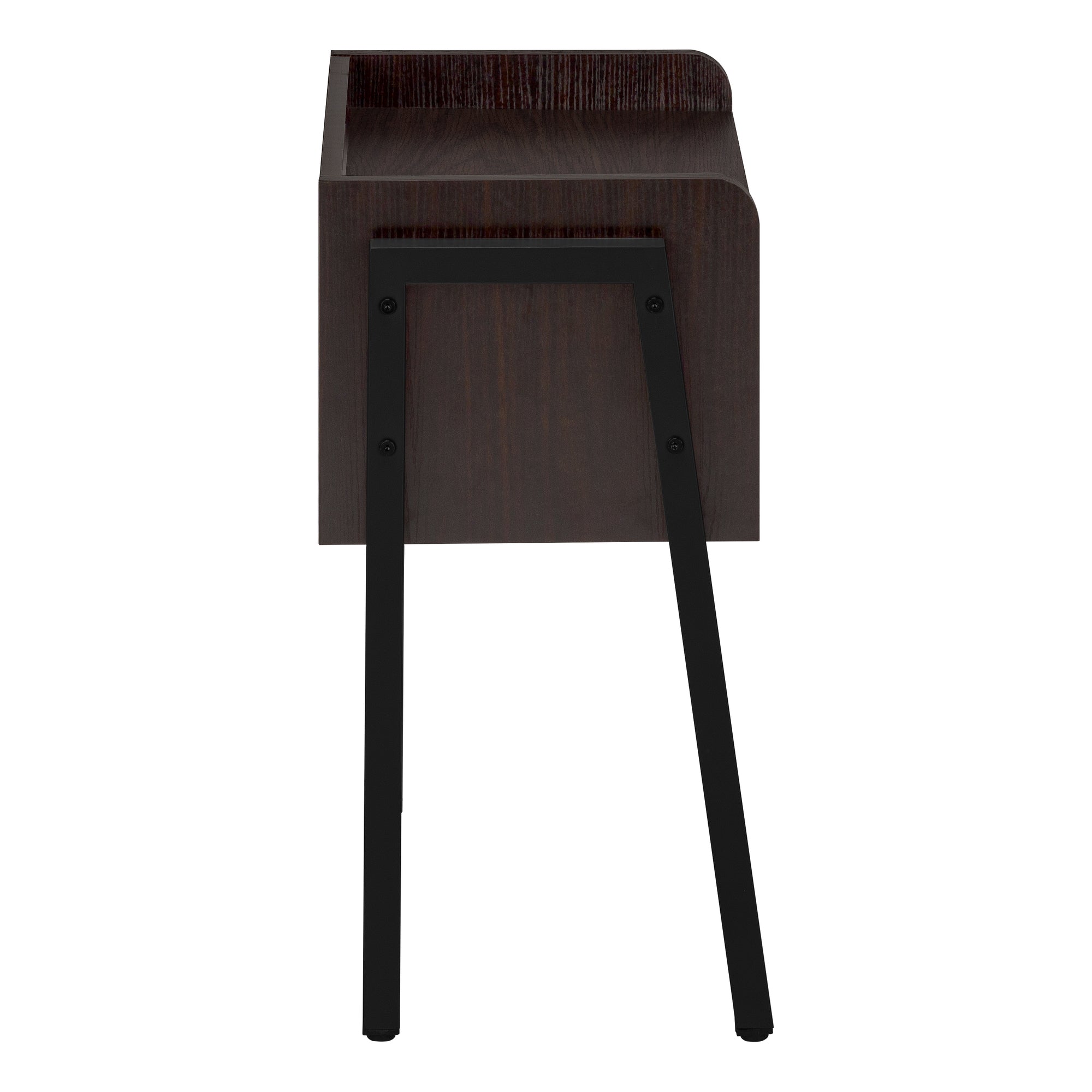 TABLE D'APPOINT - 23"H / ESPRESSO / MÉTAL NOIR #I 3593