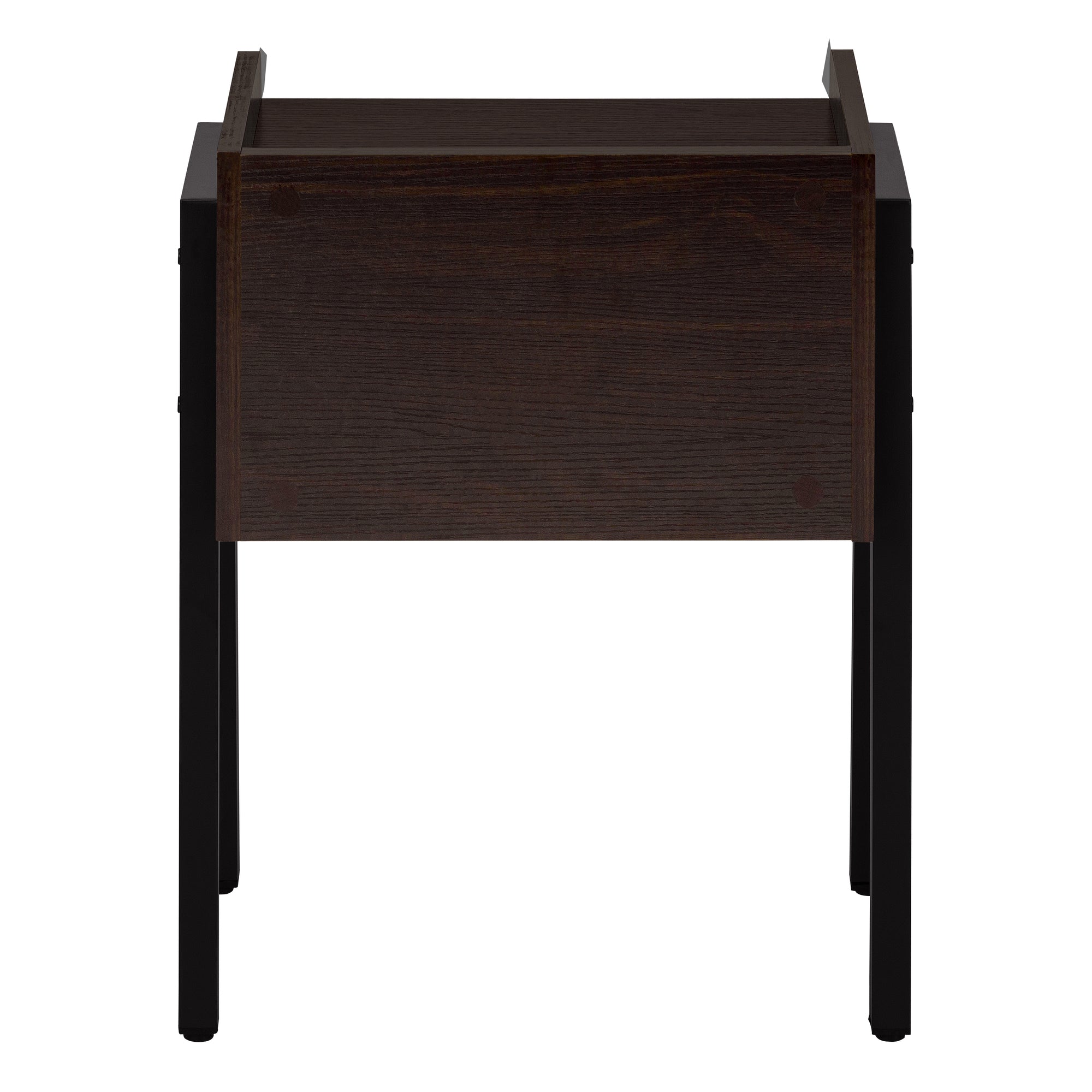 TABLE D'APPOINT - 23"H / ESPRESSO / MÉTAL NOIR #I 3593