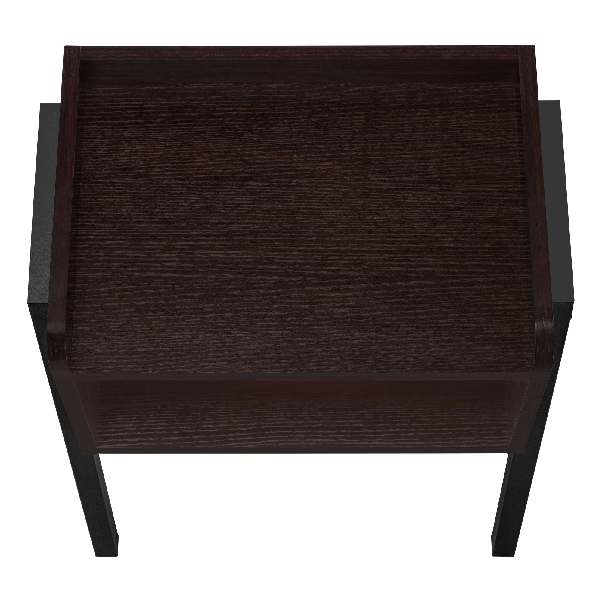 TABLE D'APPOINT - 23"H / ESPRESSO / MÉTAL NOIR #I 3593