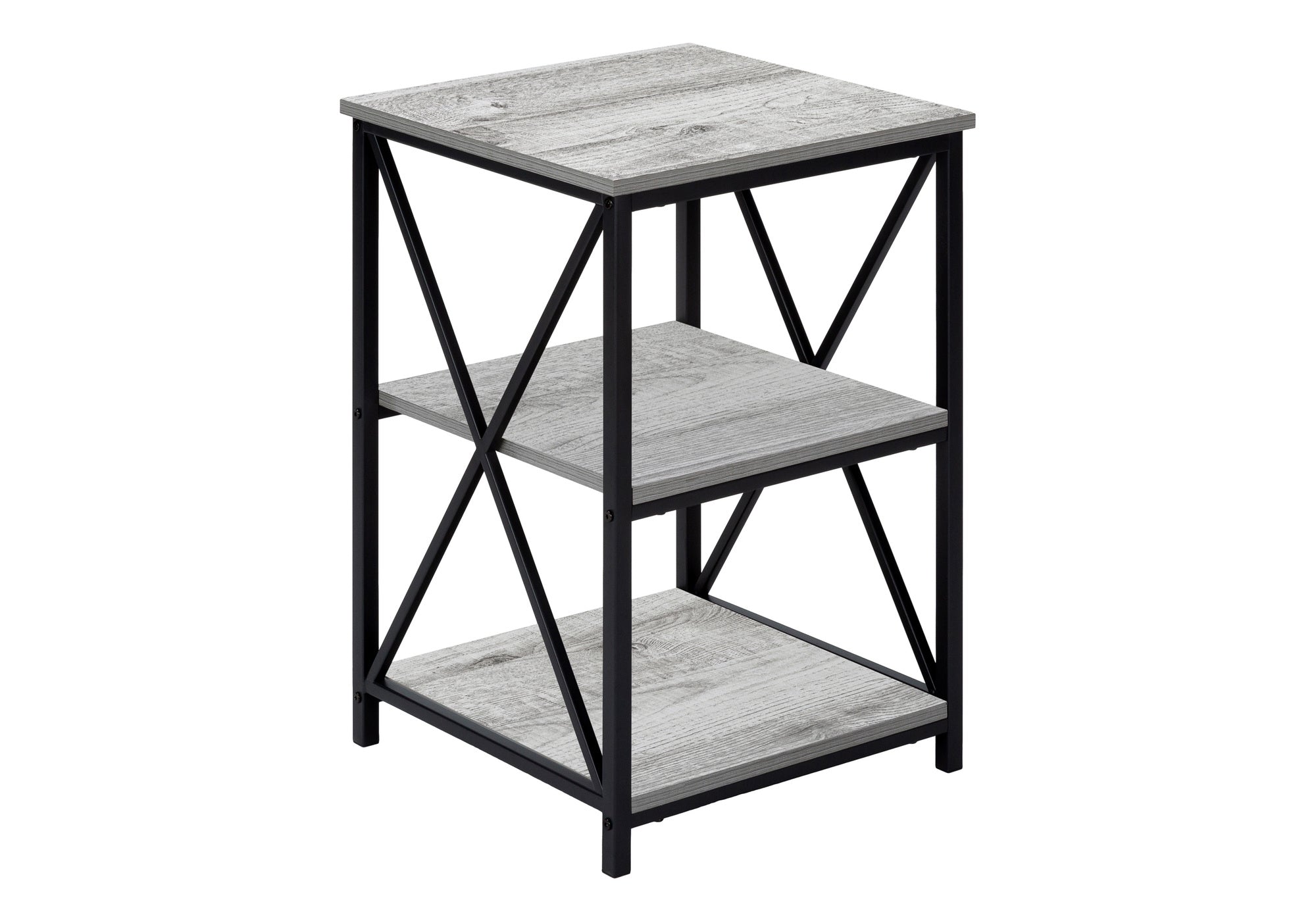 TABLE D'APPOINT - 26"H / GRIS / MÉTAL NOIR #I 3596