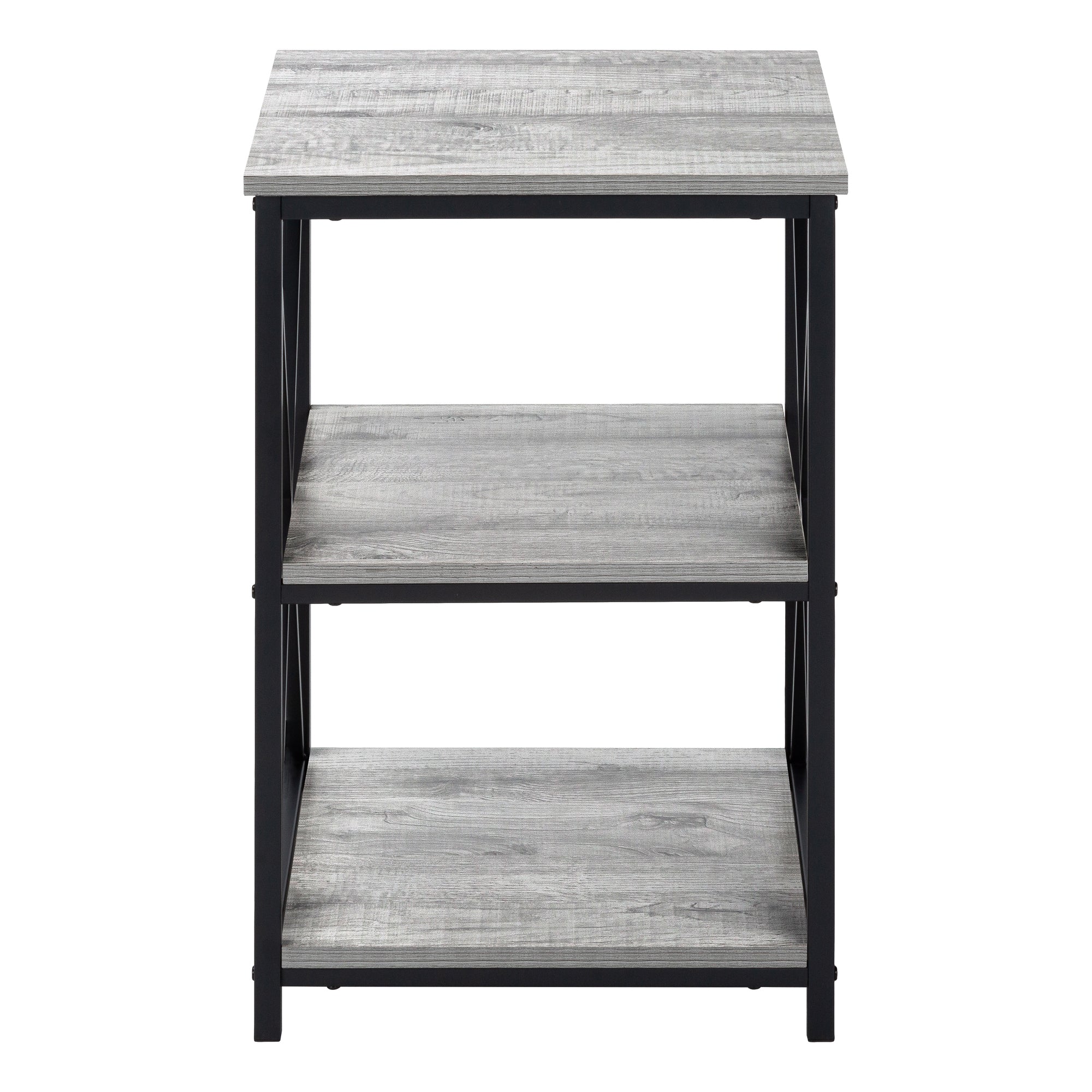 TABLE D'APPOINT - 26"H / GRIS / MÉTAL NOIR #I 3596