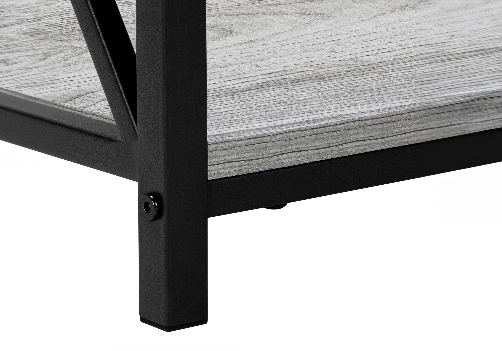 TABLE DE NUIT - 26"H / GRIS / MÉTAL NOIR #I 3596