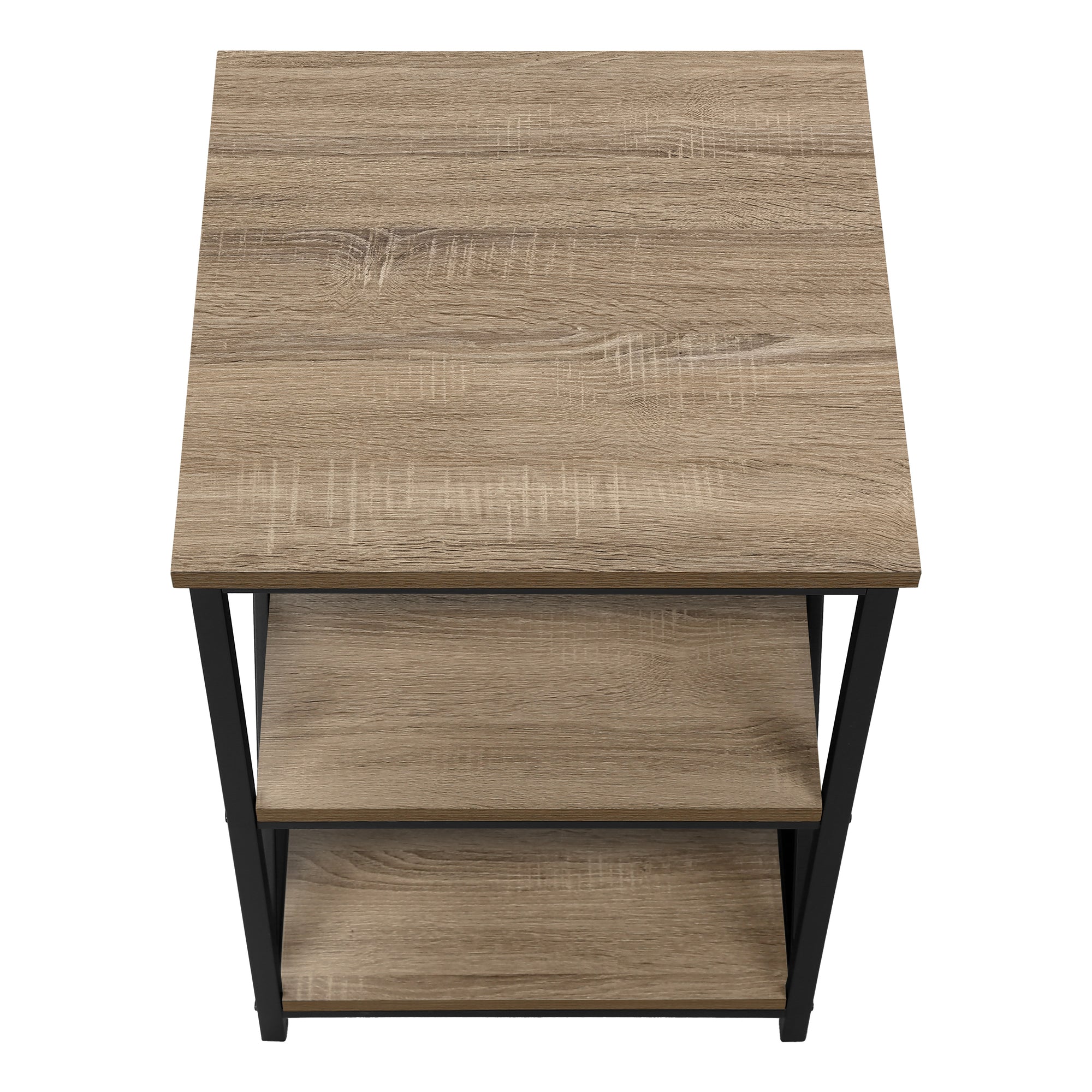 TABLE D'APPOINT - 26"H / TAUPE FONCÉ / MÉTAL NOIR #I 3597