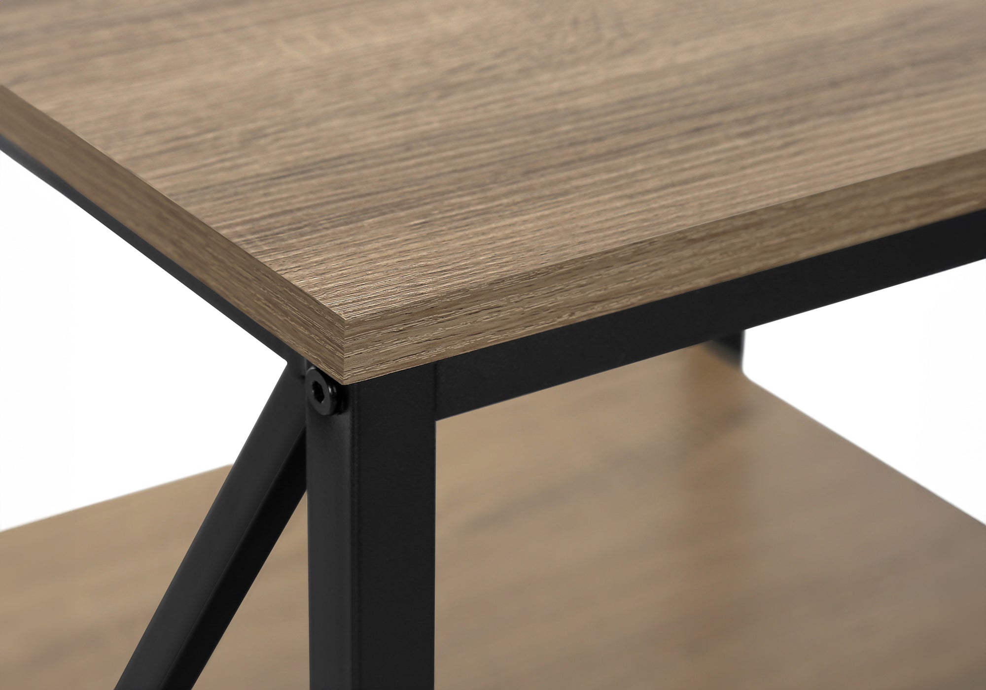 TABLE DE NUIT - 26"H / TAUPE FONCÉ / MÉTAL NOIR #I 3597