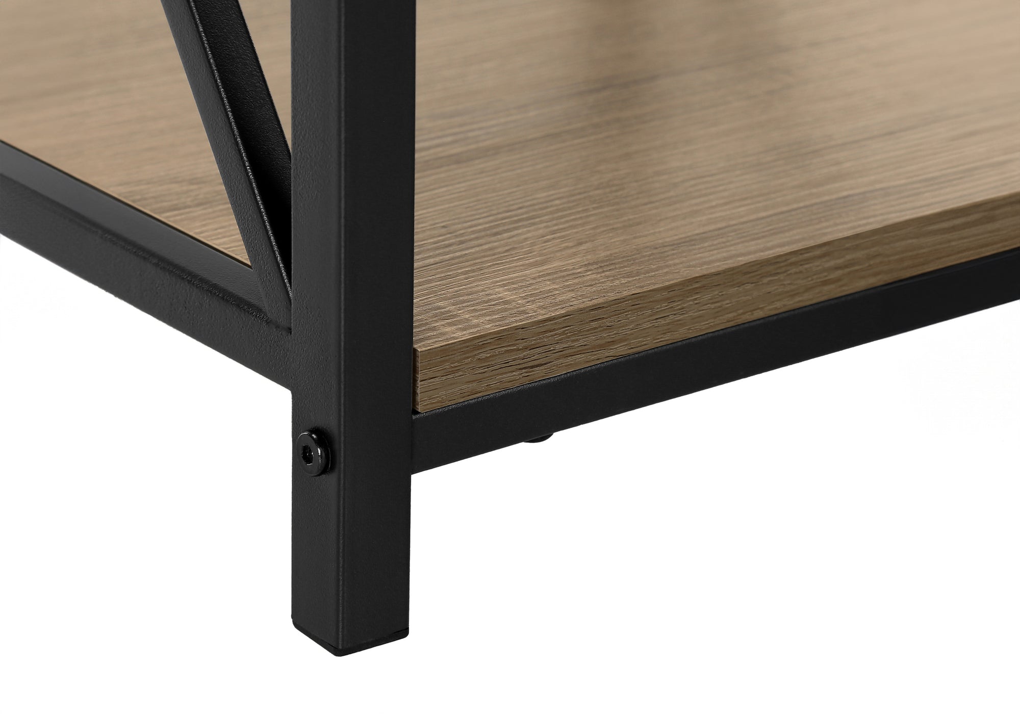 TABLE DE NUIT - 26"H / TAUPE FONCÉ / MÉTAL NOIR #I 3597