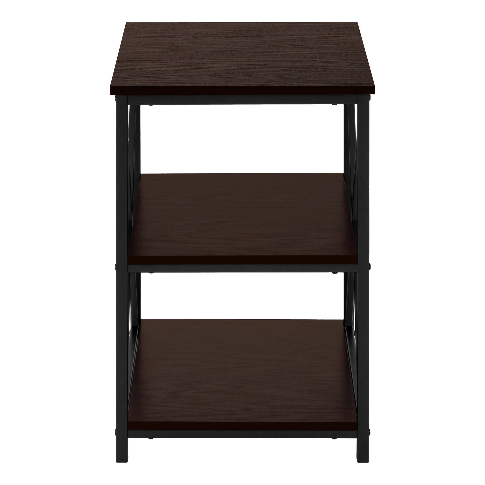 TABLE D'APPOINT - 26"H / ESPRESSO / MÉTAL NOIR #I 3598