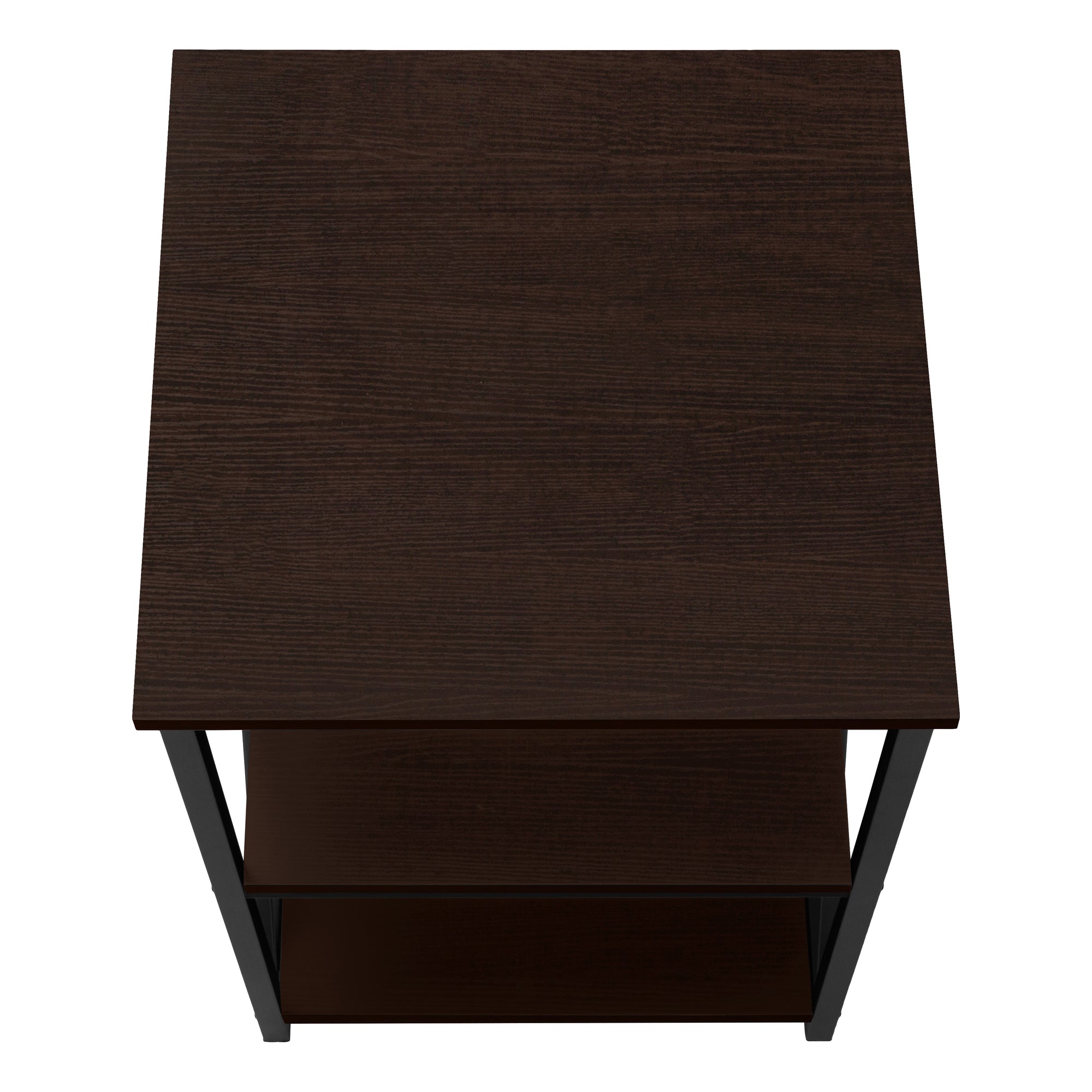 TABLE D'APPOINT - 26"H / ESPRESSO / MÉTAL NOIR #I 3598