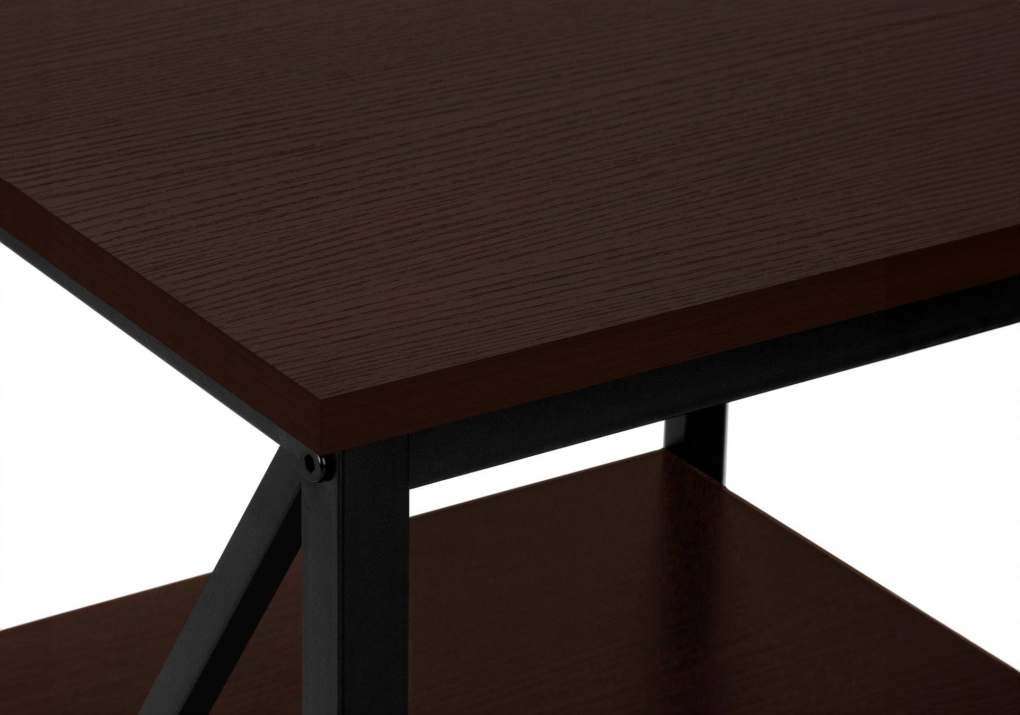 TABLE DE NUIT - 26"H / ESPRESSO / MÉTAL NOIR #I 3598