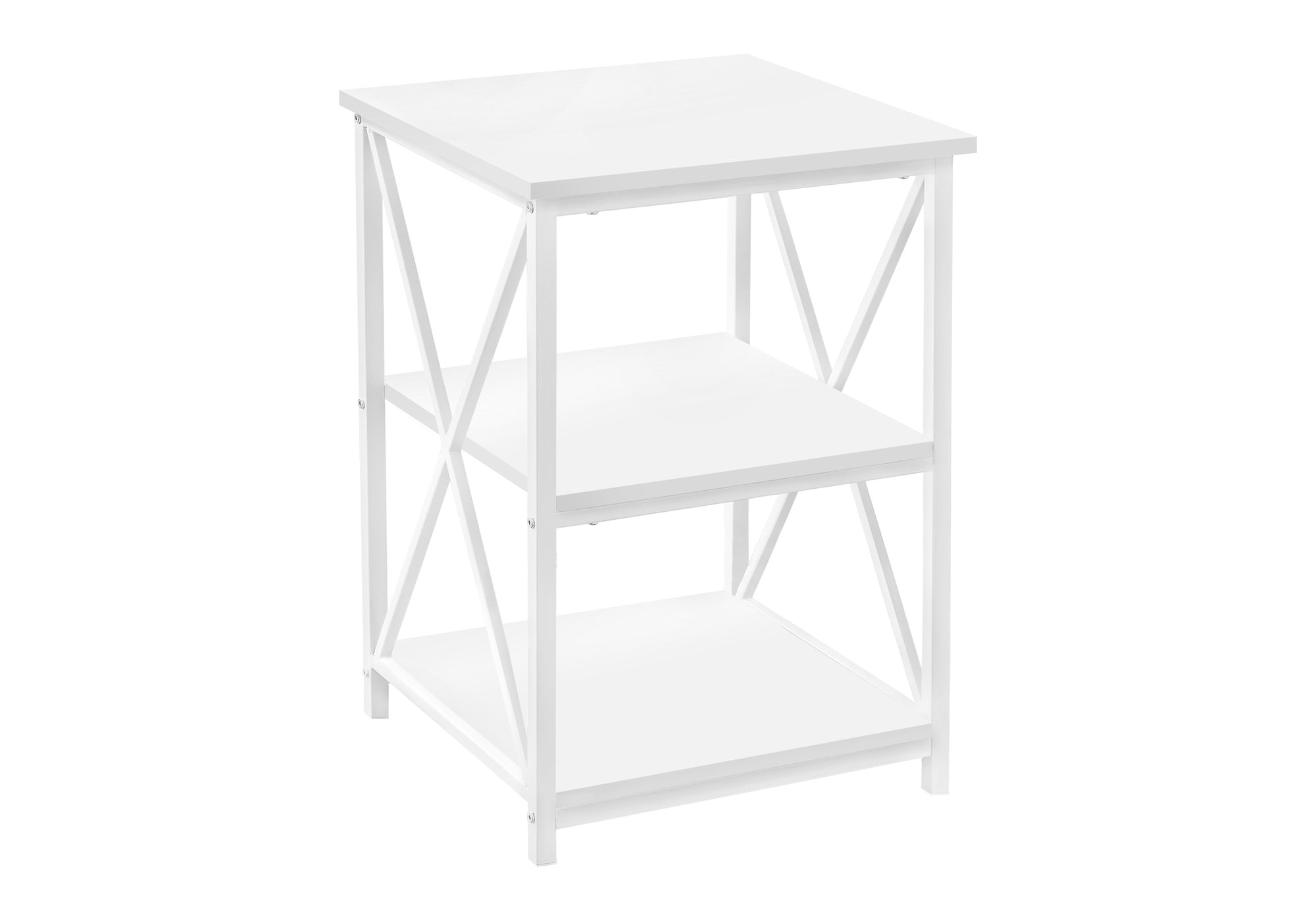 TABLE D'APPOINT - 26"H / BLANC/MÉTAL BLANC #I 3599