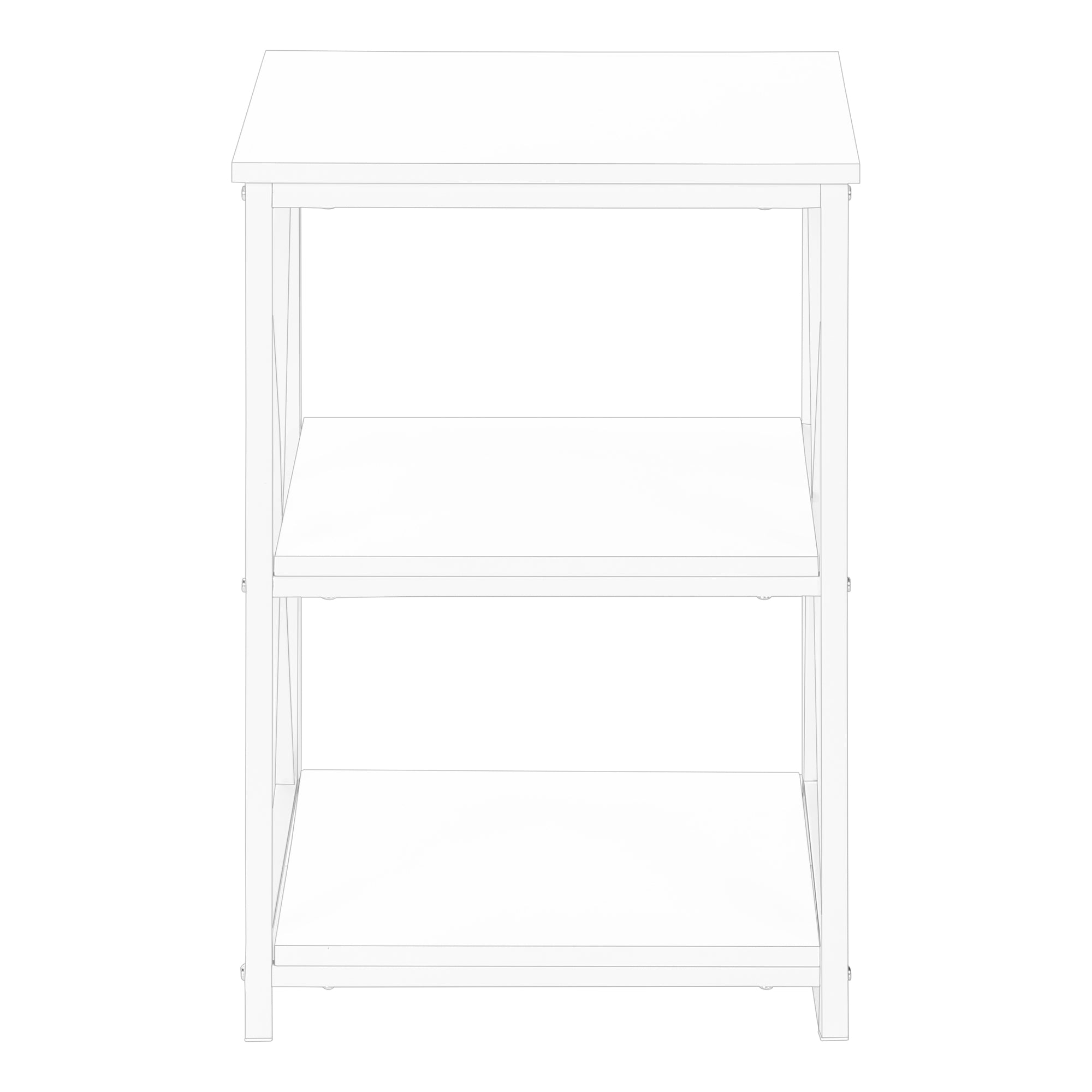 TABLE D'APPOINT - 26"H / BLANC/MÉTAL BLANC #I 3599