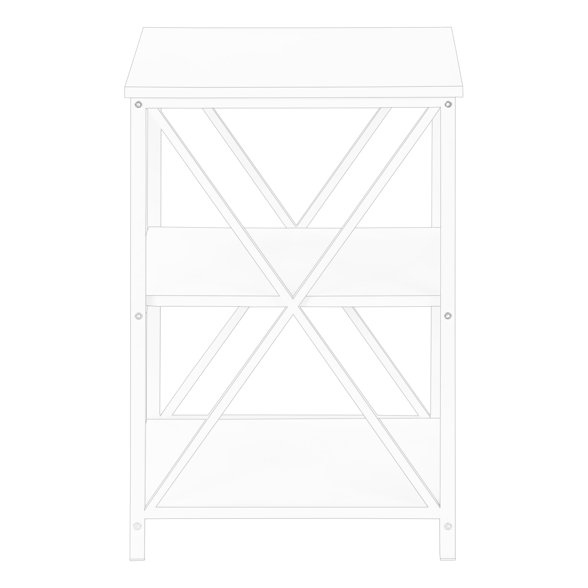 TABLE D'APPOINT - 26"H / BLANC/MÉTAL BLANC #I 3599