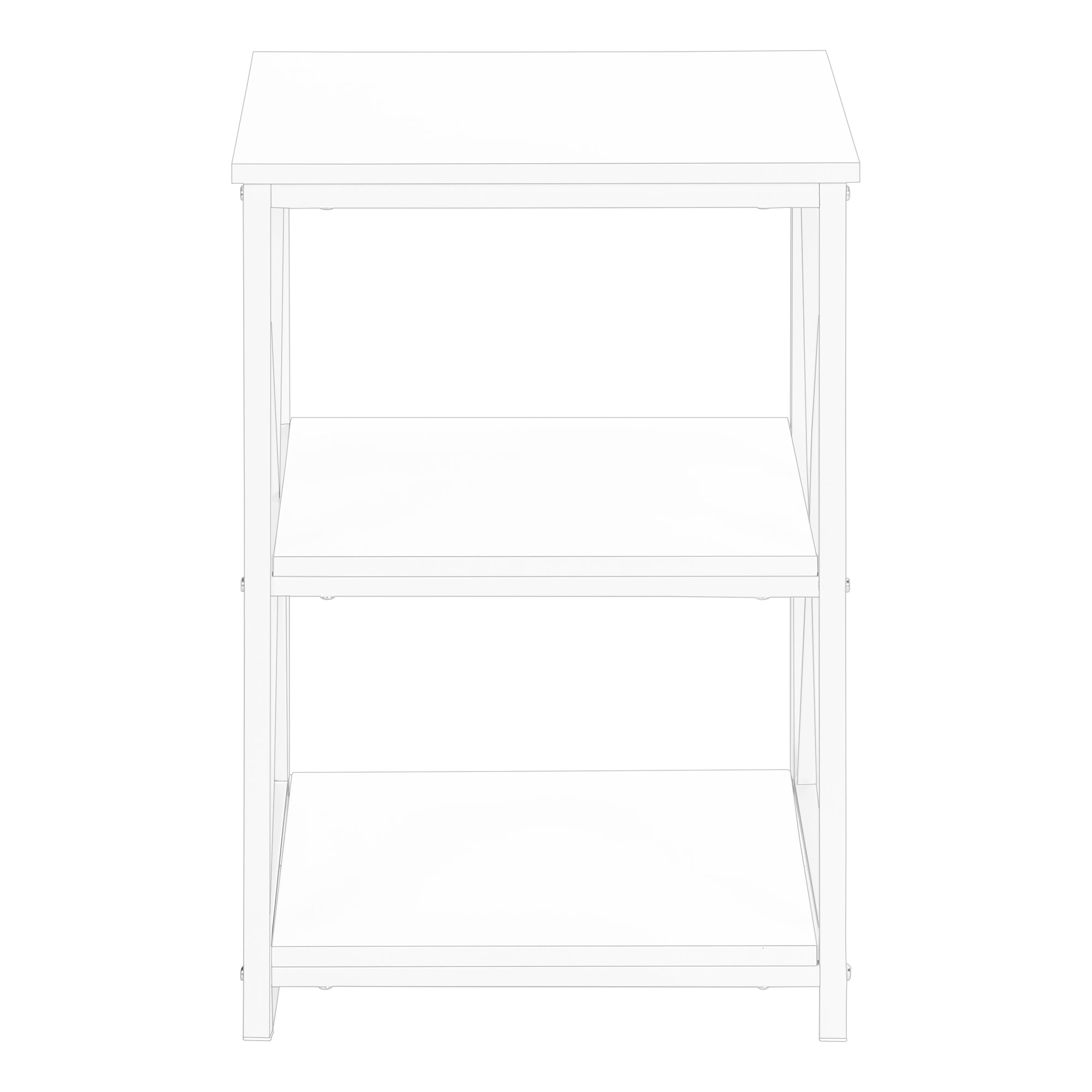 TABLE D'APPOINT - 26"H / BLANC/MÉTAL BLANC #I 3599