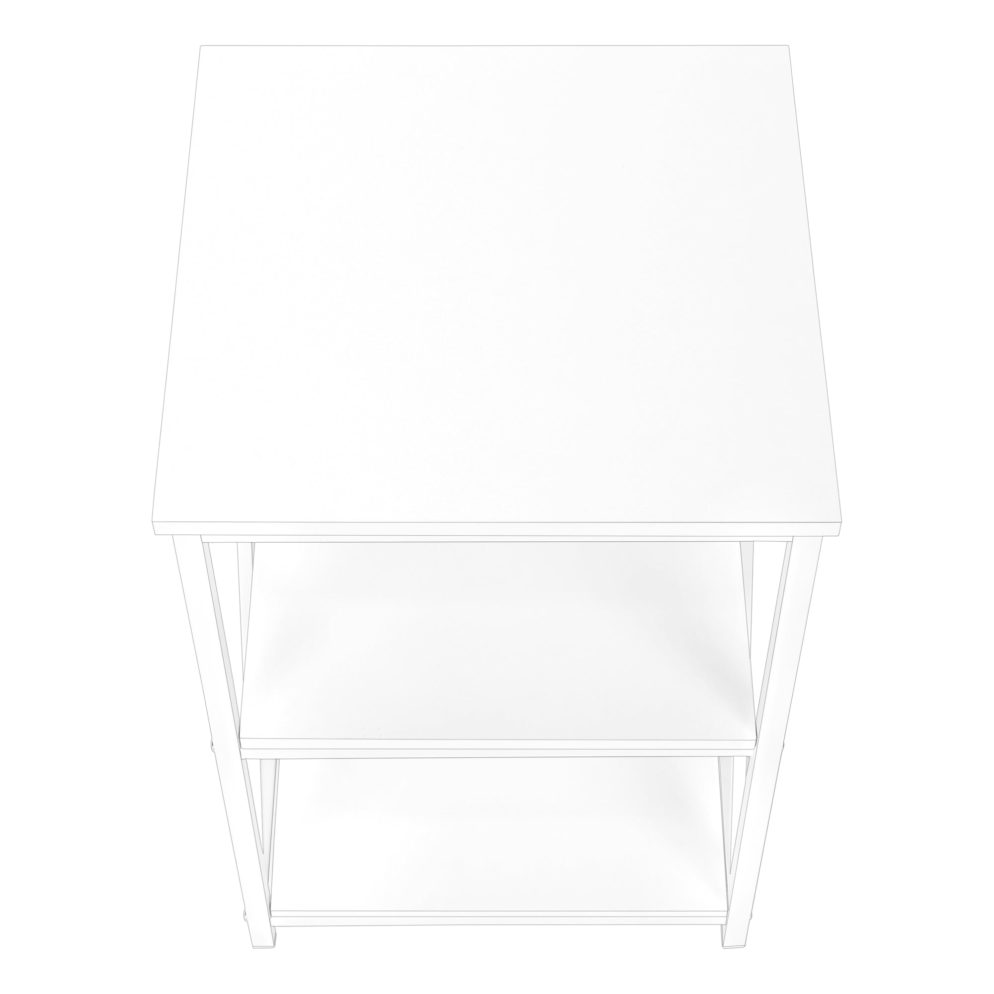 TABLE D'APPOINT - 26"H / BLANC/MÉTAL BLANC #I 3599