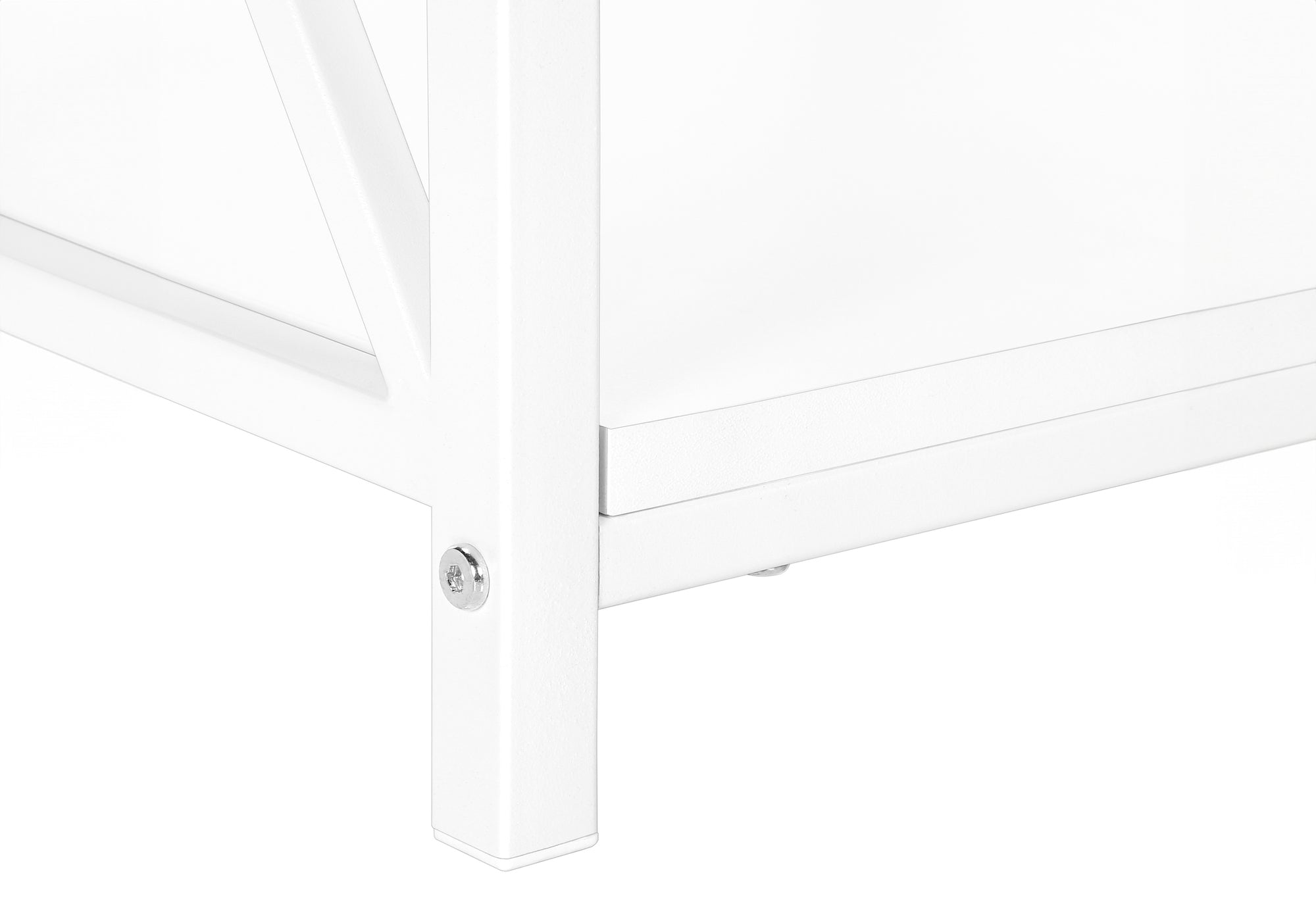 TABLE D'APPOINT - 26"H / BLANC/MÉTAL BLANC #I 3599