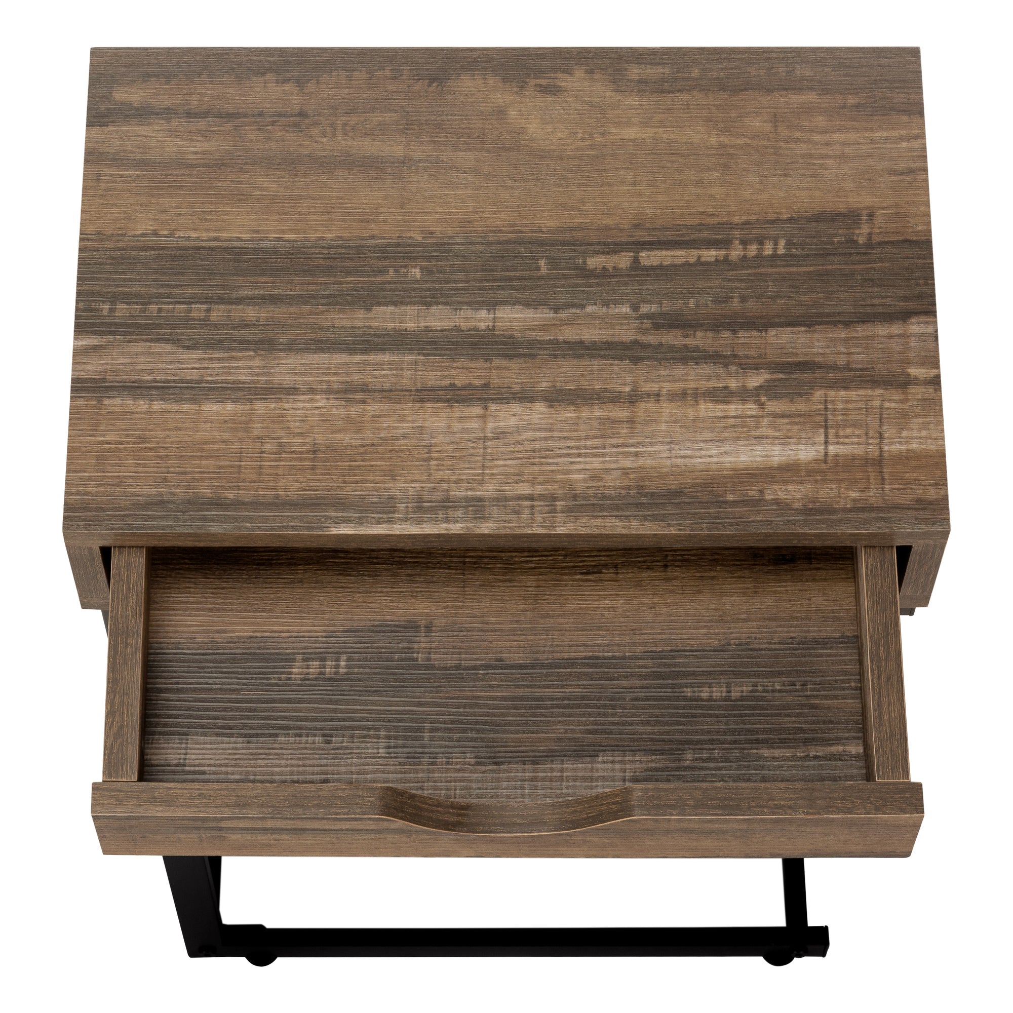 NIGHTSTAND - BROWN RECLAIMED-LOOK / BLACK METAL #I 3602