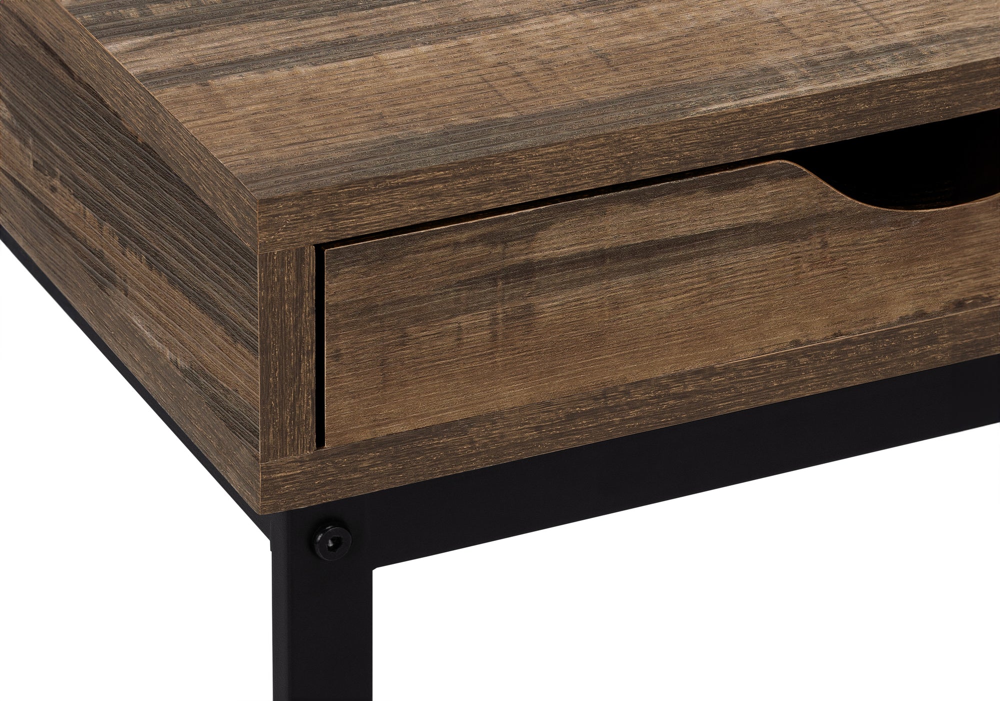 NIGHTSTAND - BROWN RECLAIMED-LOOK / BLACK METAL #I 3602